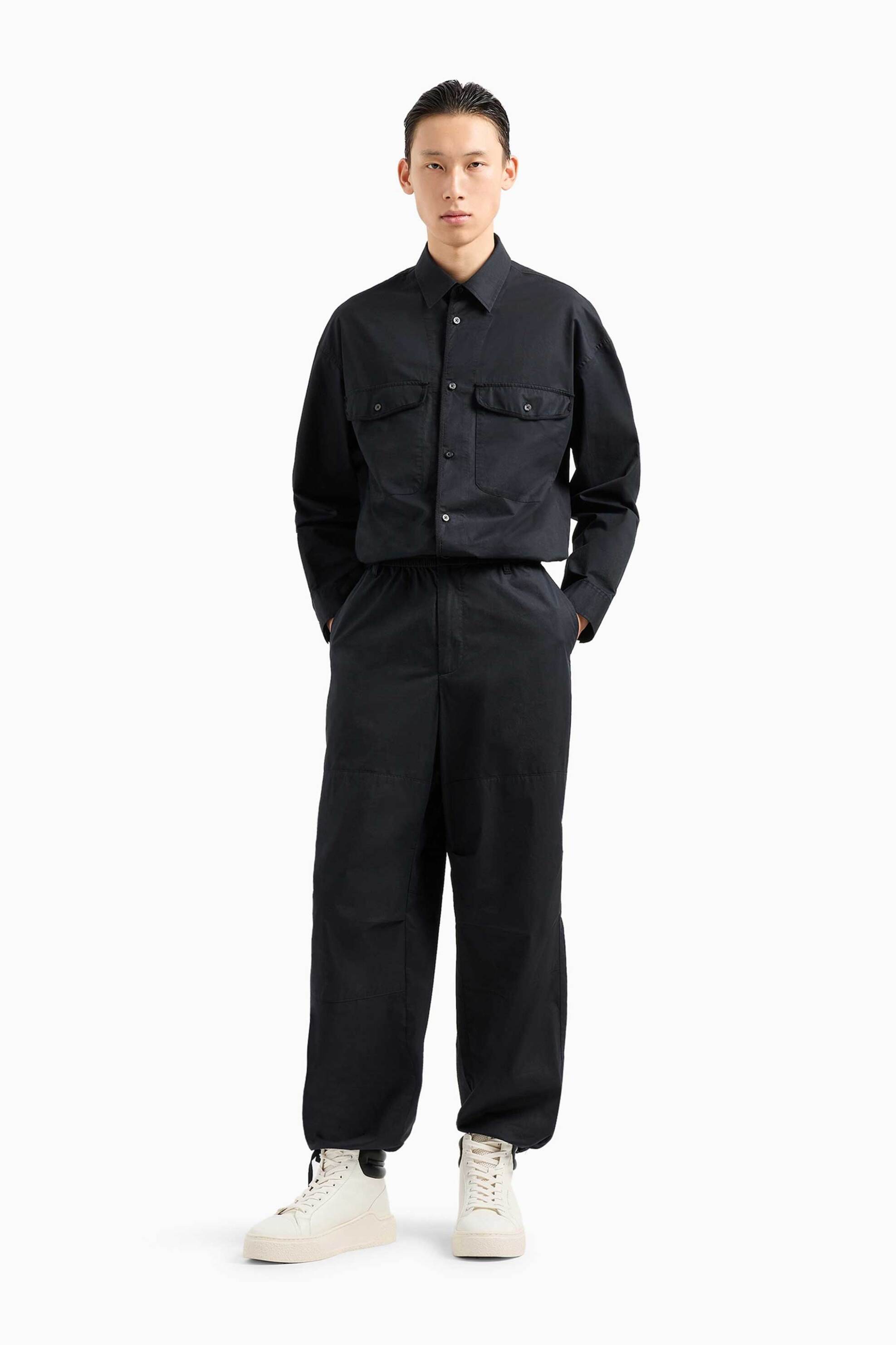 ARMANI EXCHANGE Armani Exchange ανδρικό υφασμάτινο παντελόνι Relaxed Fit - 6DZPL3ZN3CZ Μαύρο