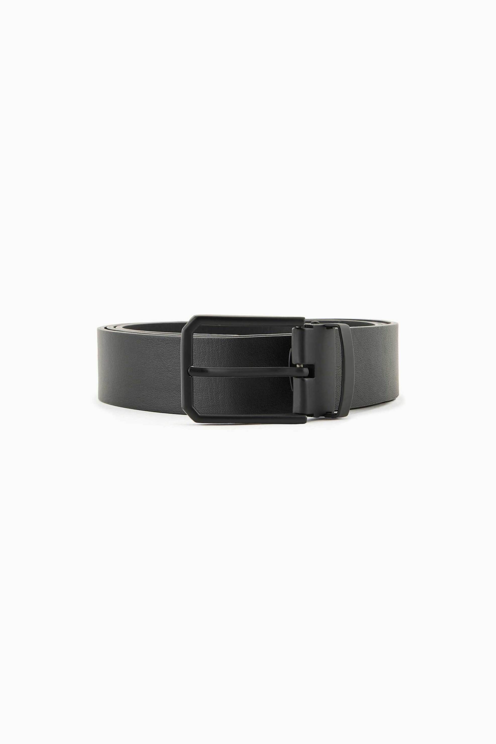ARMANI EXCHANGE Armani Exchange ανδρική δερμάτινη ζώνη με μεταλλική αγκράφα - 9514224F903 Μαύρο