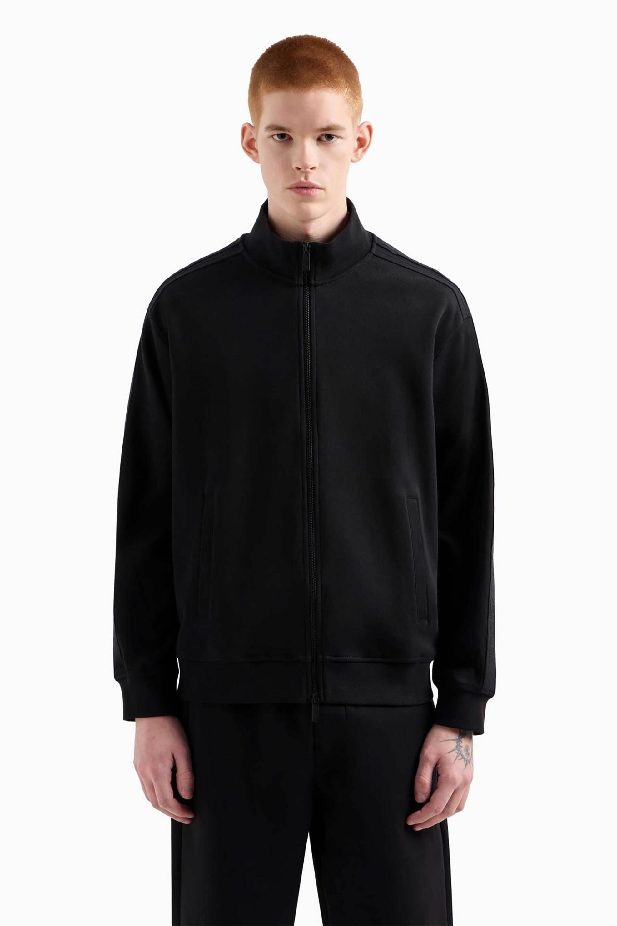 Armani Exchange ανδρική ζακέτα φούτερ μονόχρωμη - XM000311AF10365 Μαύρο