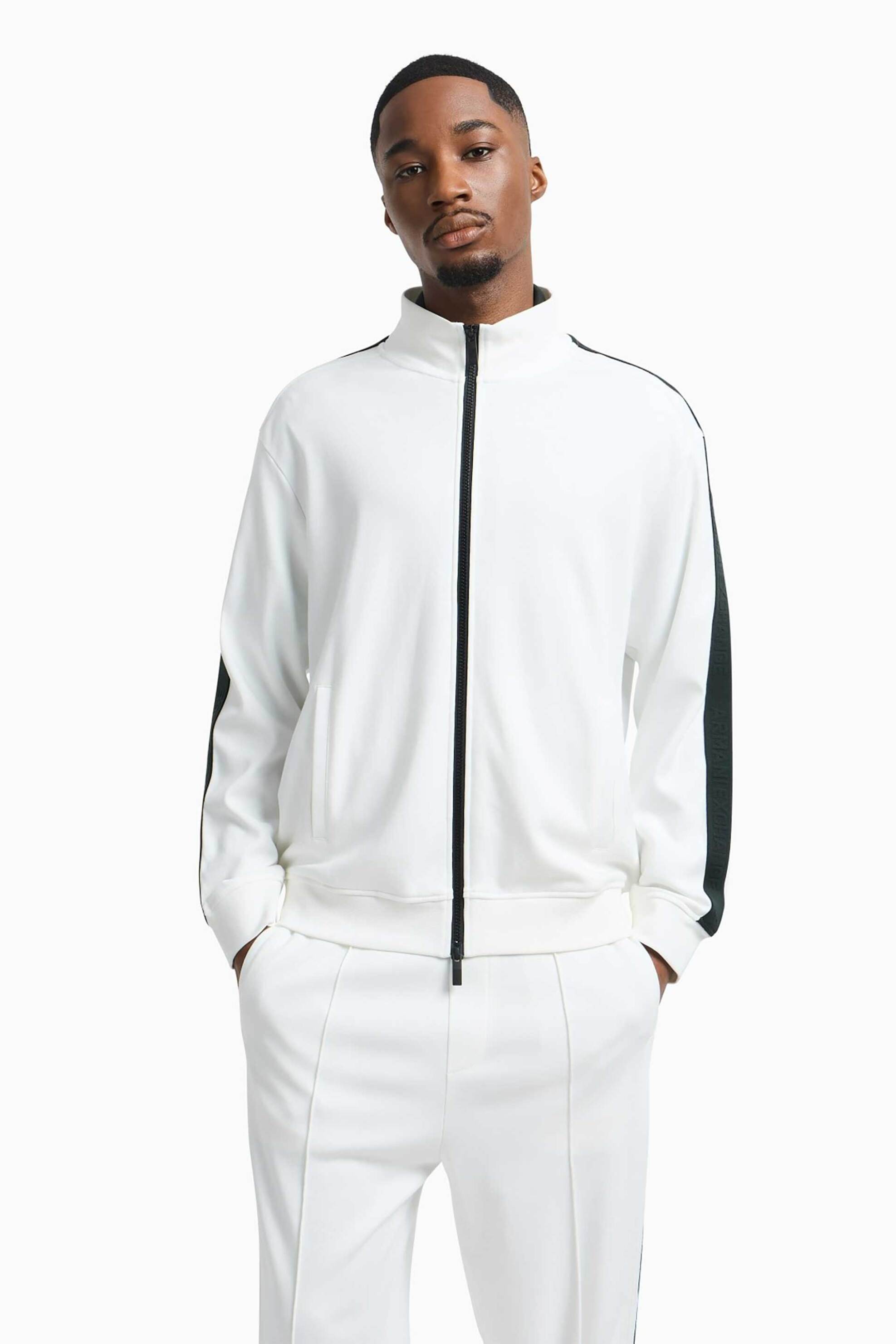 Armani Exchange ανδρική ζακέτα φούτερ μονόχρωμη - XM000311AF10365 Λευκό