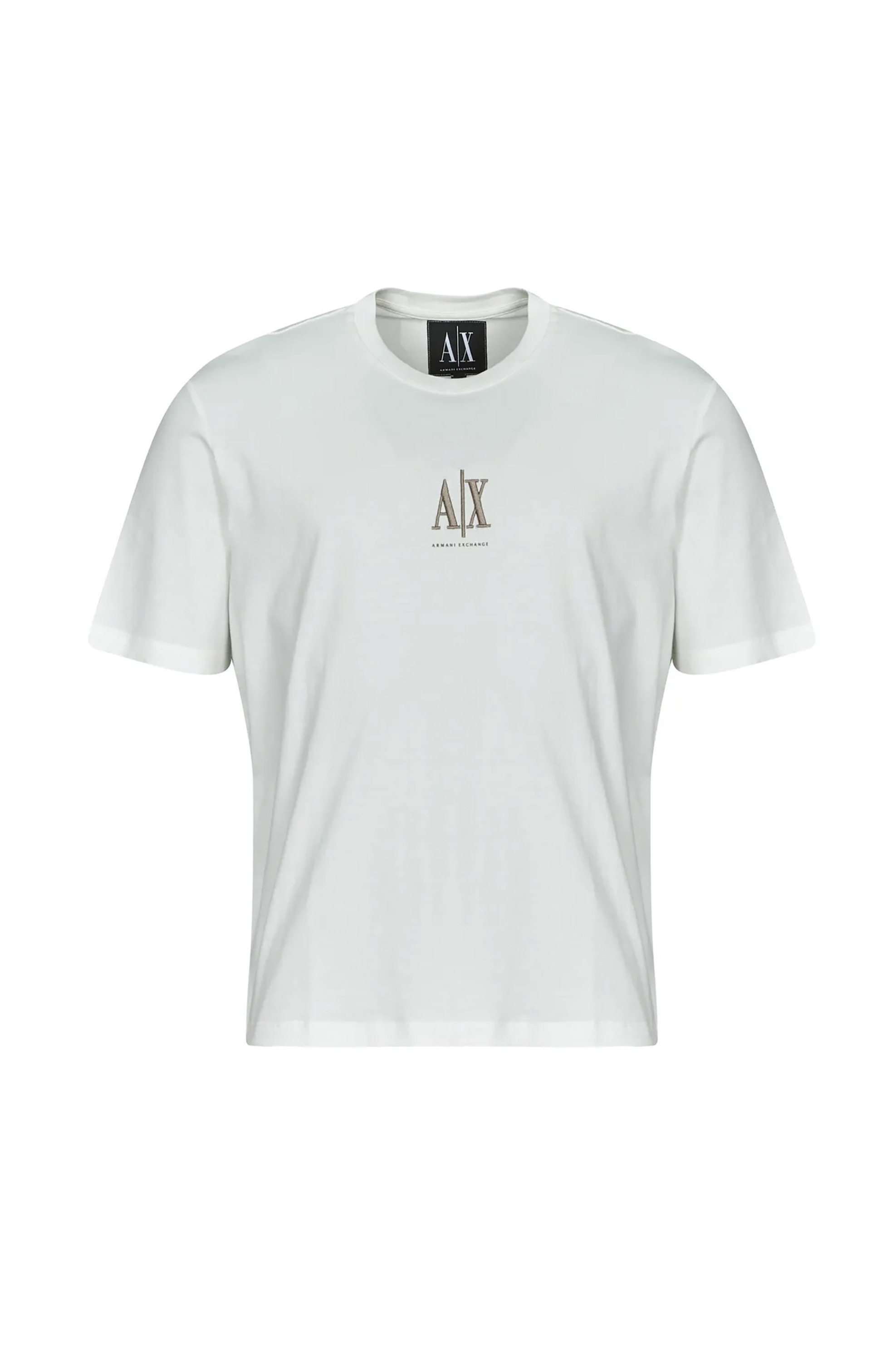 Armani Exchange ανδρικό T-shirt μονόχρωμο με λογότυπο Regular Fit - XM000363AF12308 Λευκό