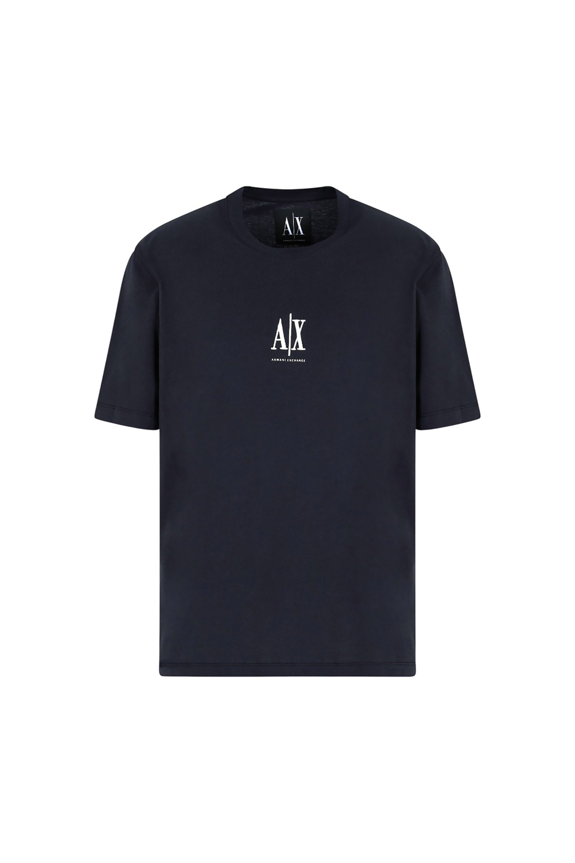 Armani Exchange ανδρικό T-shirt μονόχρωμο με λογότυπο Regular Fit - XM000363AF12308 Σκούρο Μπλε