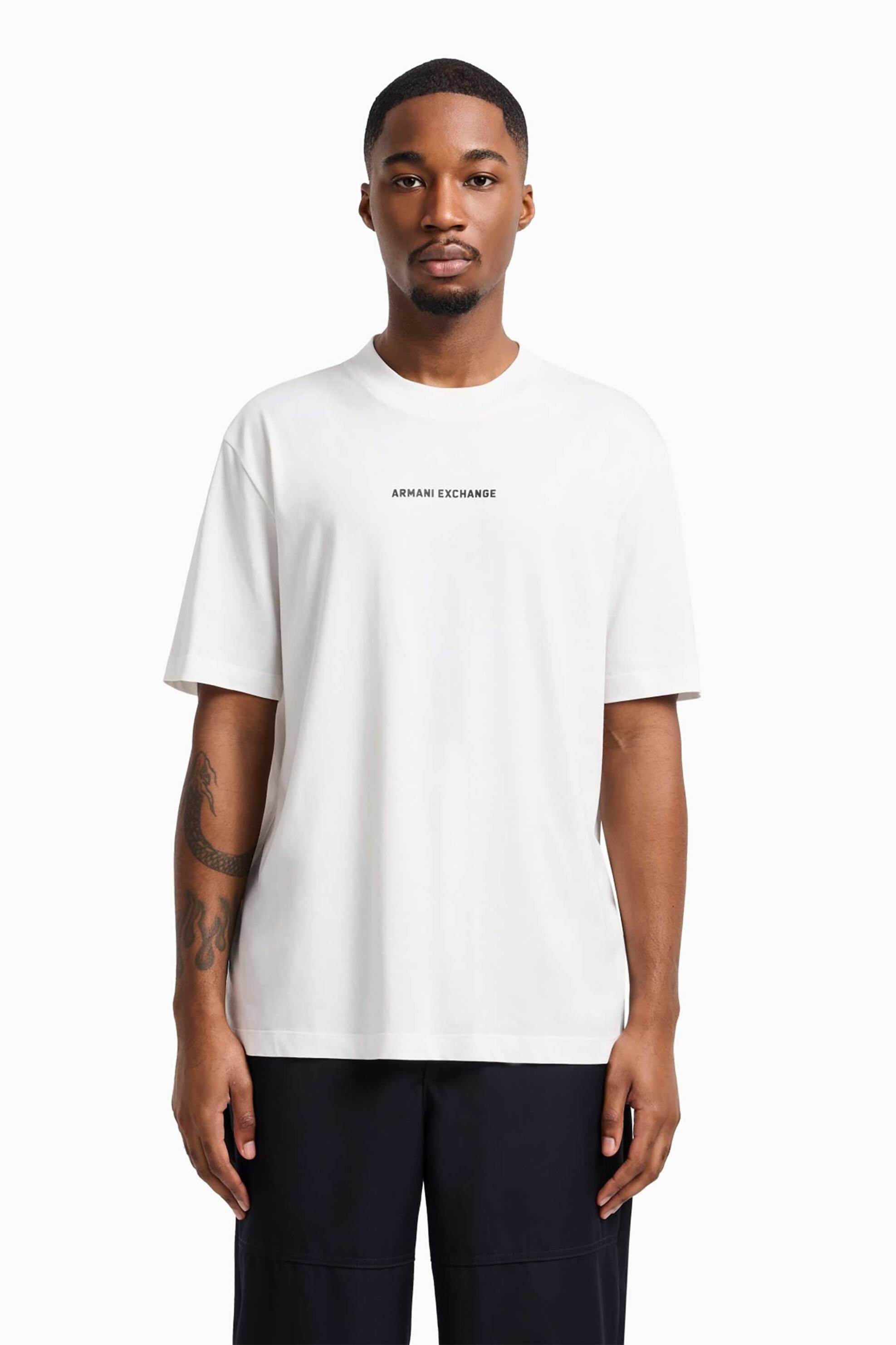 ARMANI EXCHANGE Armani Exchange ανδρικό T-shirt μονόχρωμο με λογότυπο Regular Fit - XM000588AF12308 Λευκό