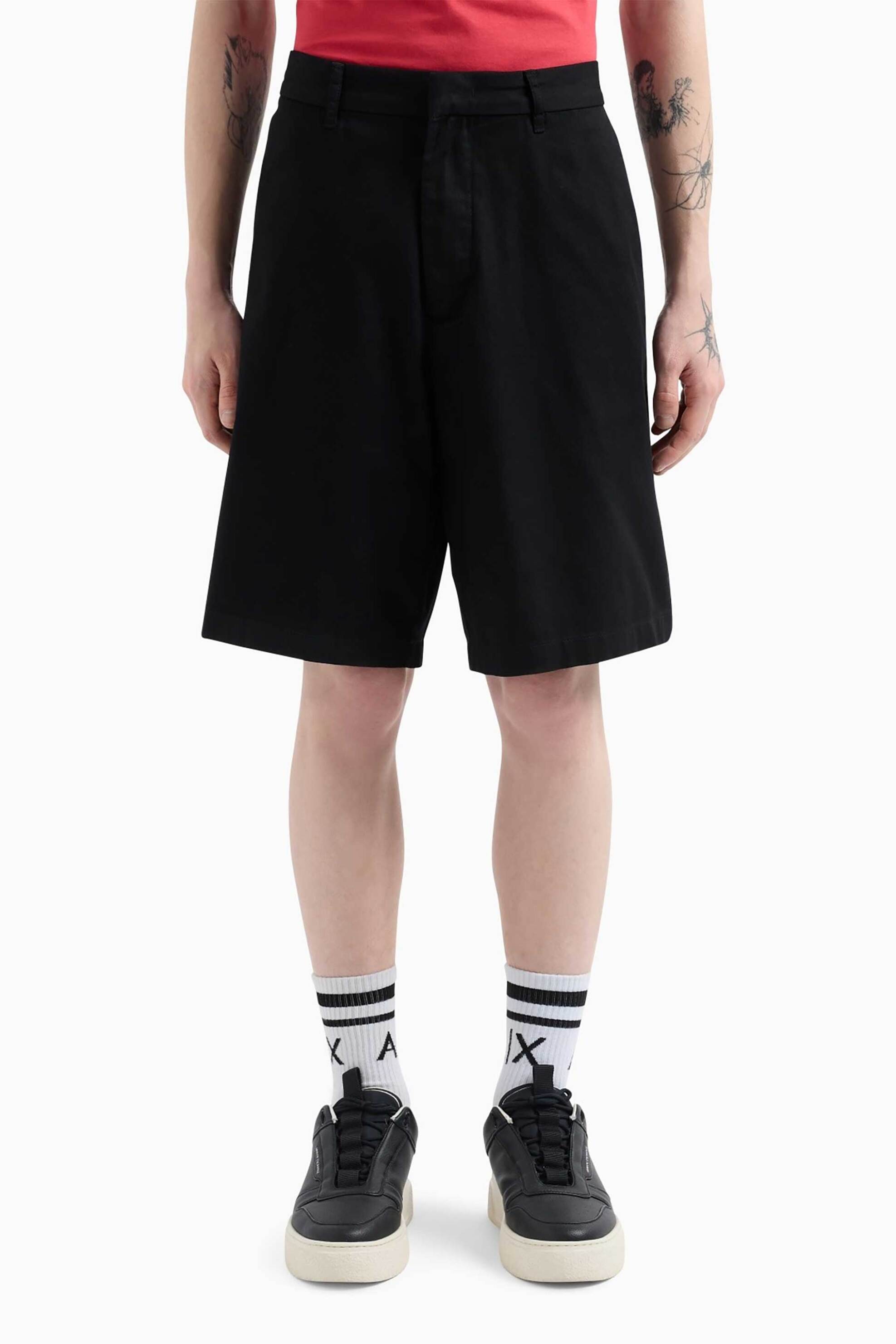 Armani Exchange ανδρική βερμούδα μονόχρωμη - XM001277AF13171 Μαύρο φωτογραφία