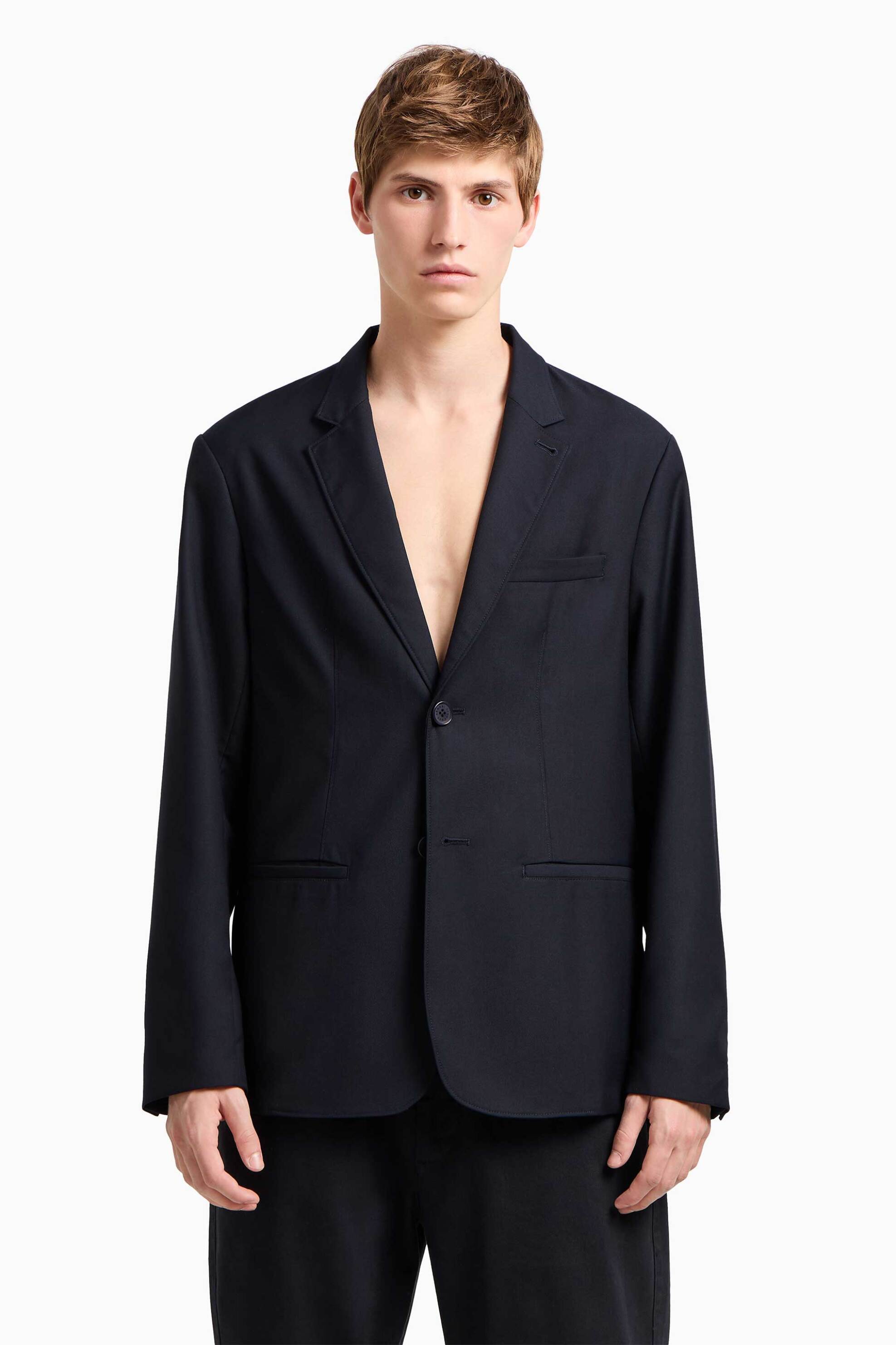 Armani Exchange ανδρικό σακάκι μονόχρωμο - XM000211AF12041 Σκούρο Μπλε