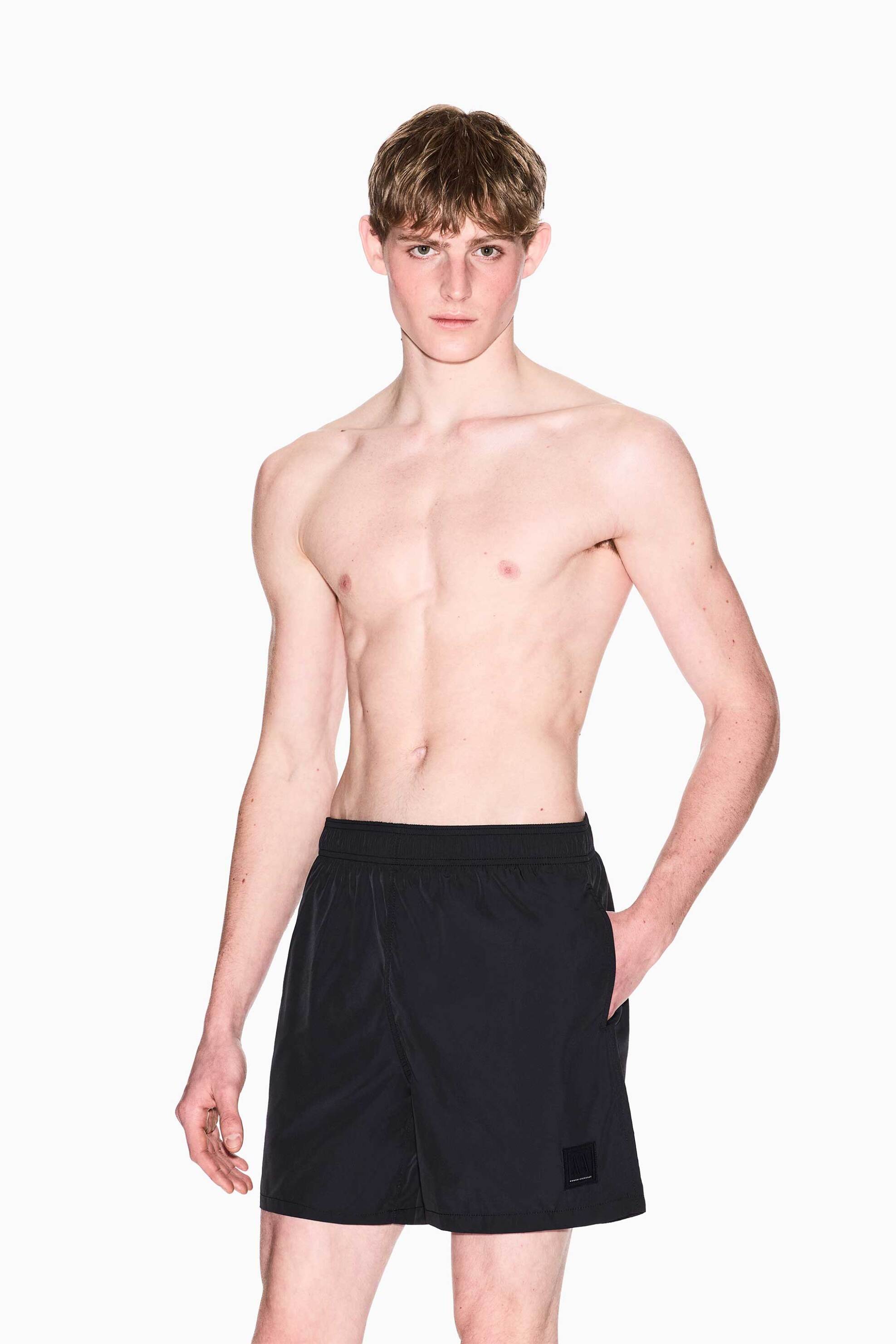 Armani Exchange ανδρικό μαγιό μονόχρωμο - XM000812AF13556 Μαύρο