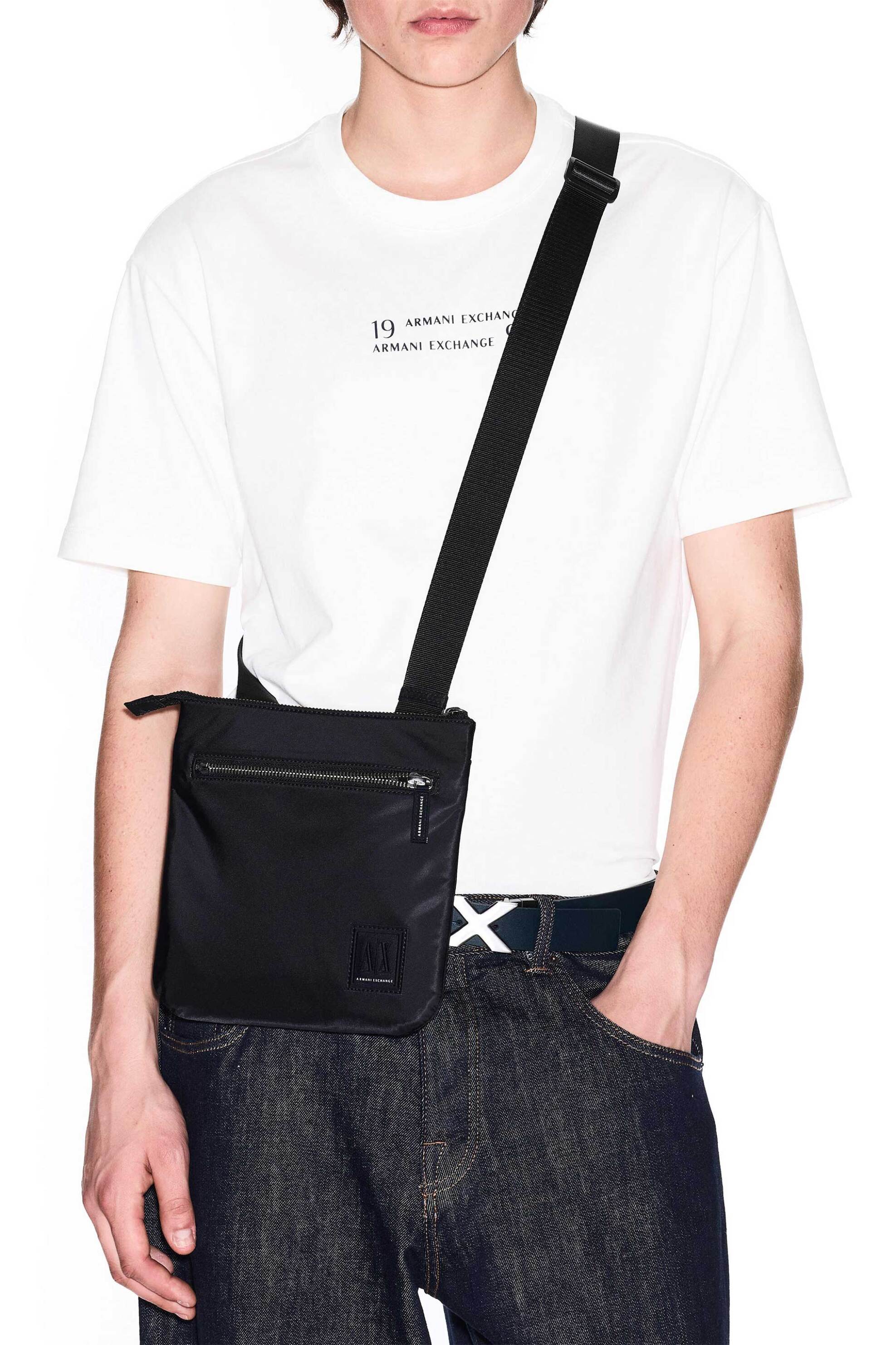 Armani Exchange ανδρικό τσαντάκι crossbody με λογότυπο - XM000105AF15129 Μαύρο φωτογραφία