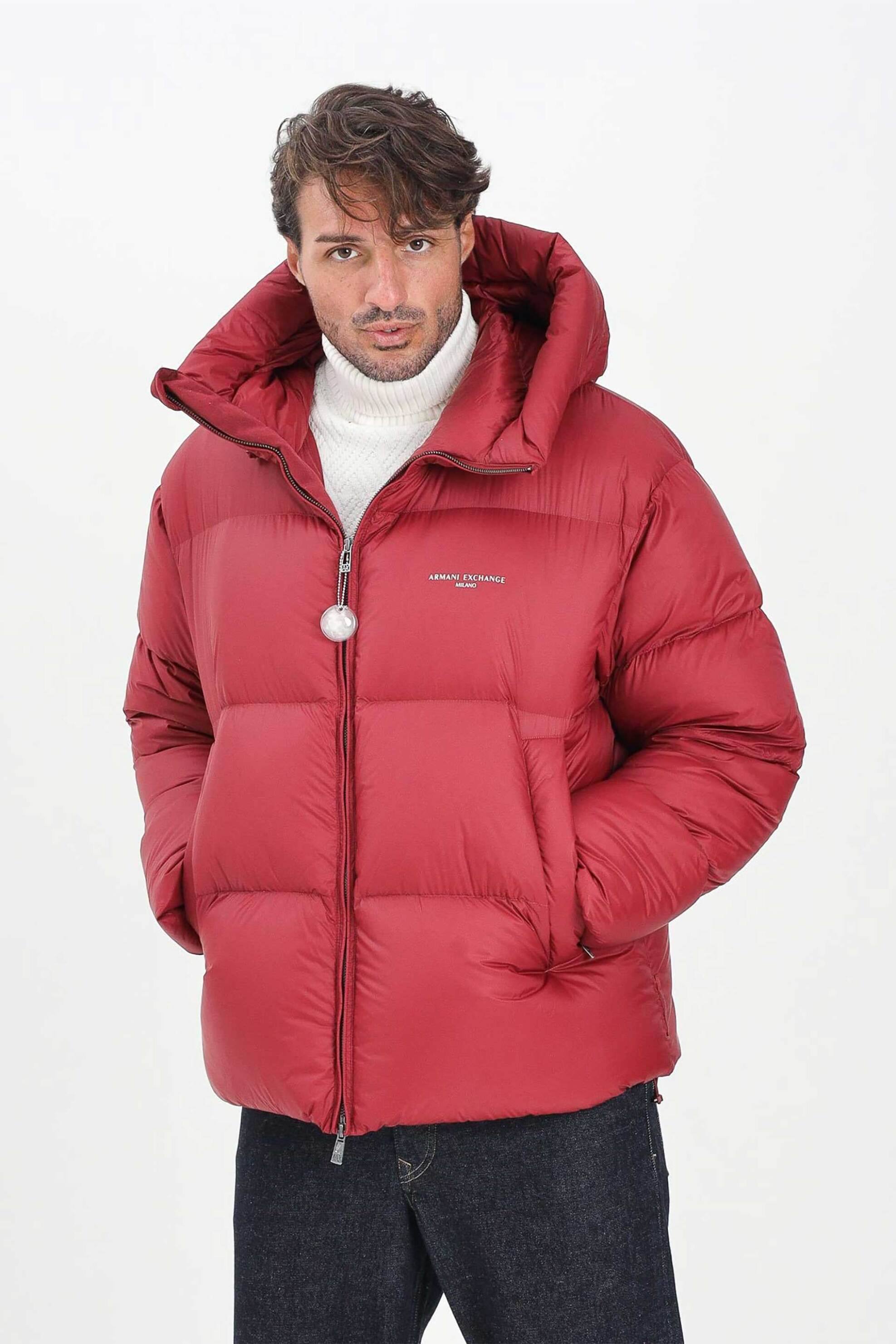 ARMANI EXCHANGE Armani Exchange ανδρικό μπουφάν με καπιτονέ σχέδιο και κουκούλα Regular Fit - XM001115AF16589 Κόκκινο