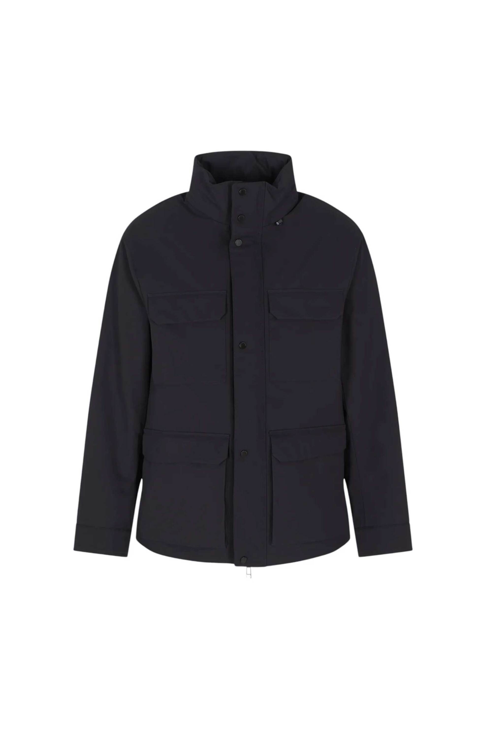 Armani Exchange ανδρικό μπουφάν μονόχρωμο με τσέπες Regular Fit - XM001127AF16595 Σκούρο Μπλε