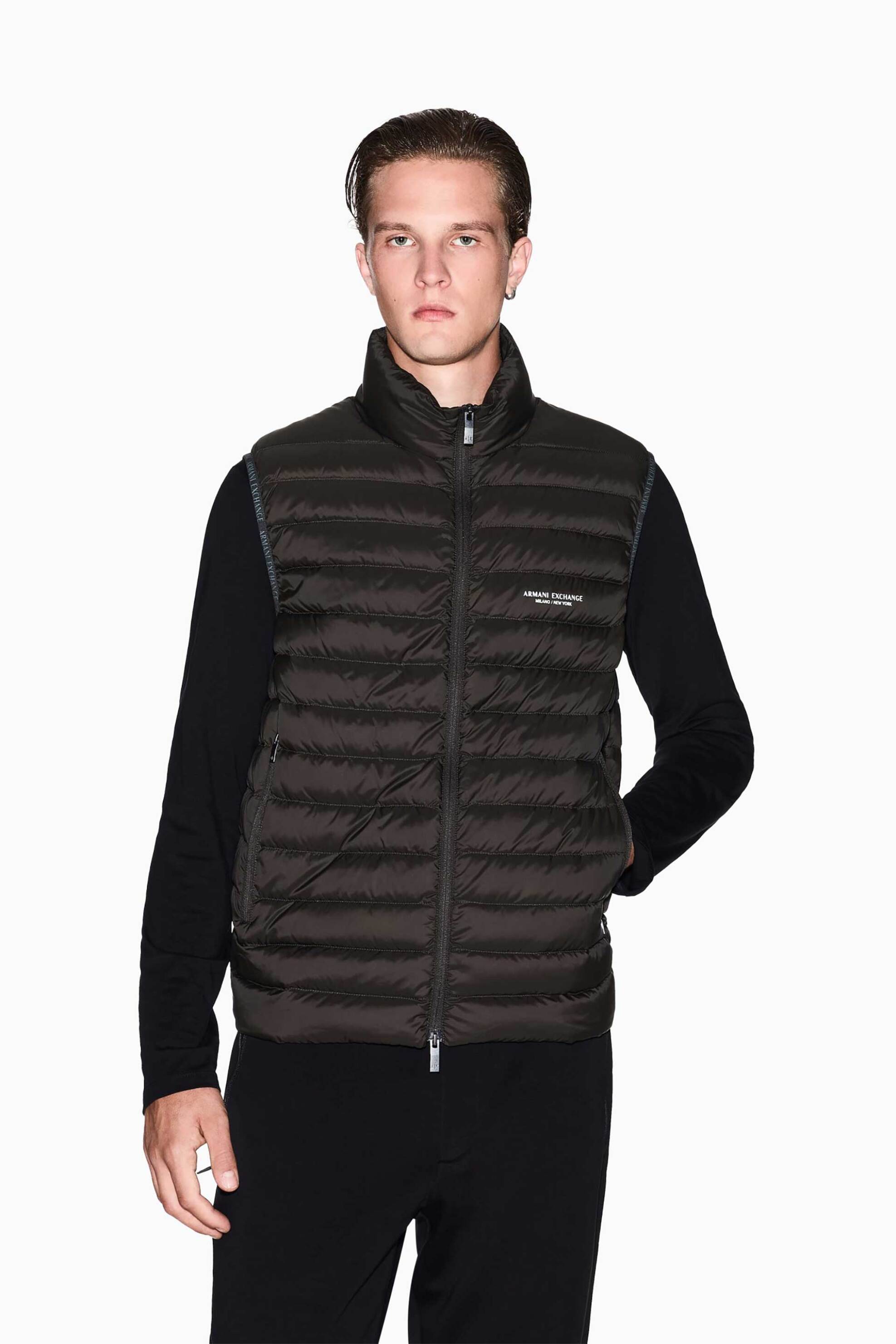 ARMANI EXCHANGE Armani Exchange ανδρικό αμάνικο μπουφάν με καπιτονέ σχέδιο Regular Fit - XM001576AF16927 Καφέ