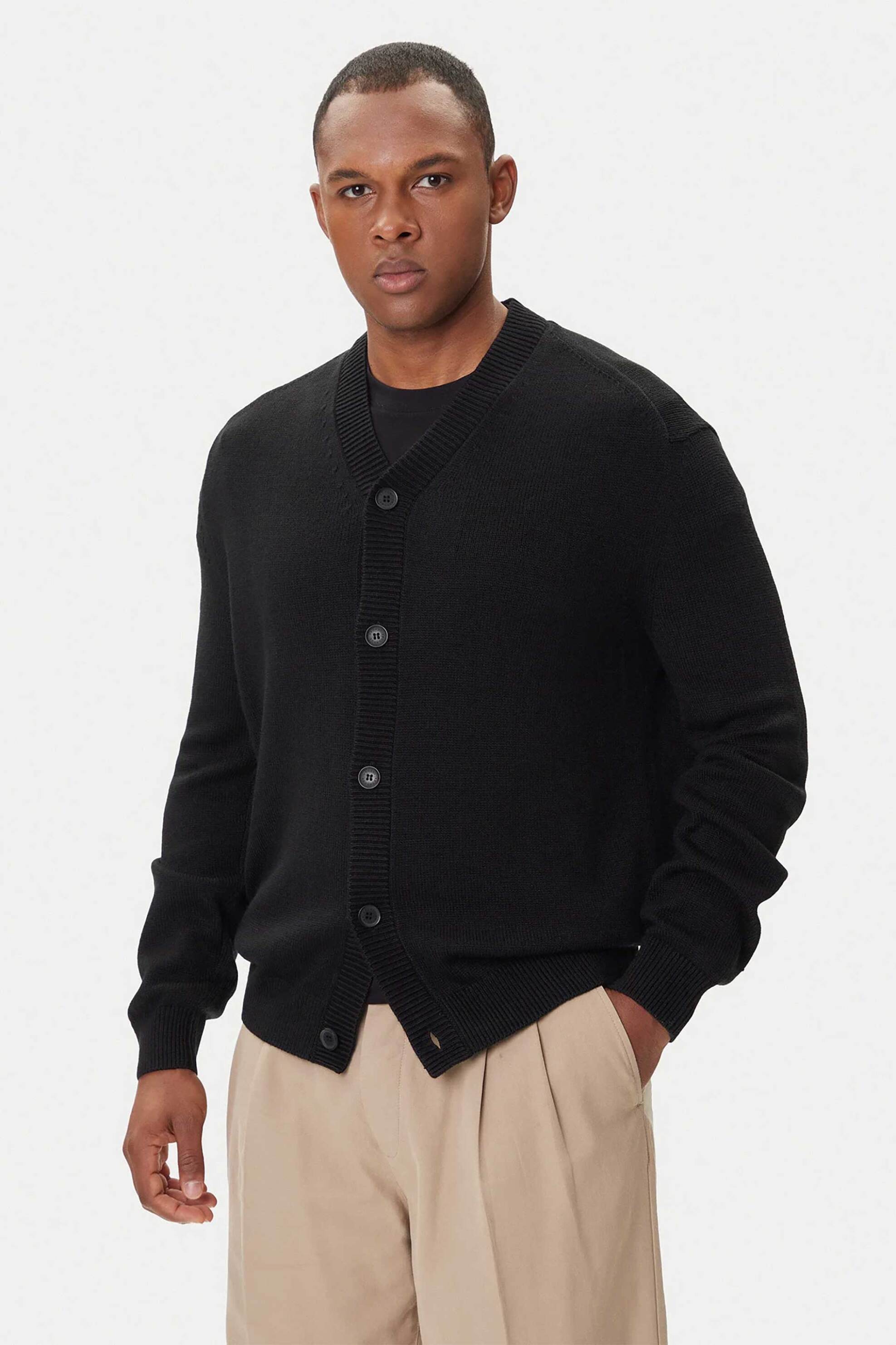 Armani Exchange ανδρική ζακέτα μονόχρωμη Regular Fit - XM001914AF14008 Μαύρο