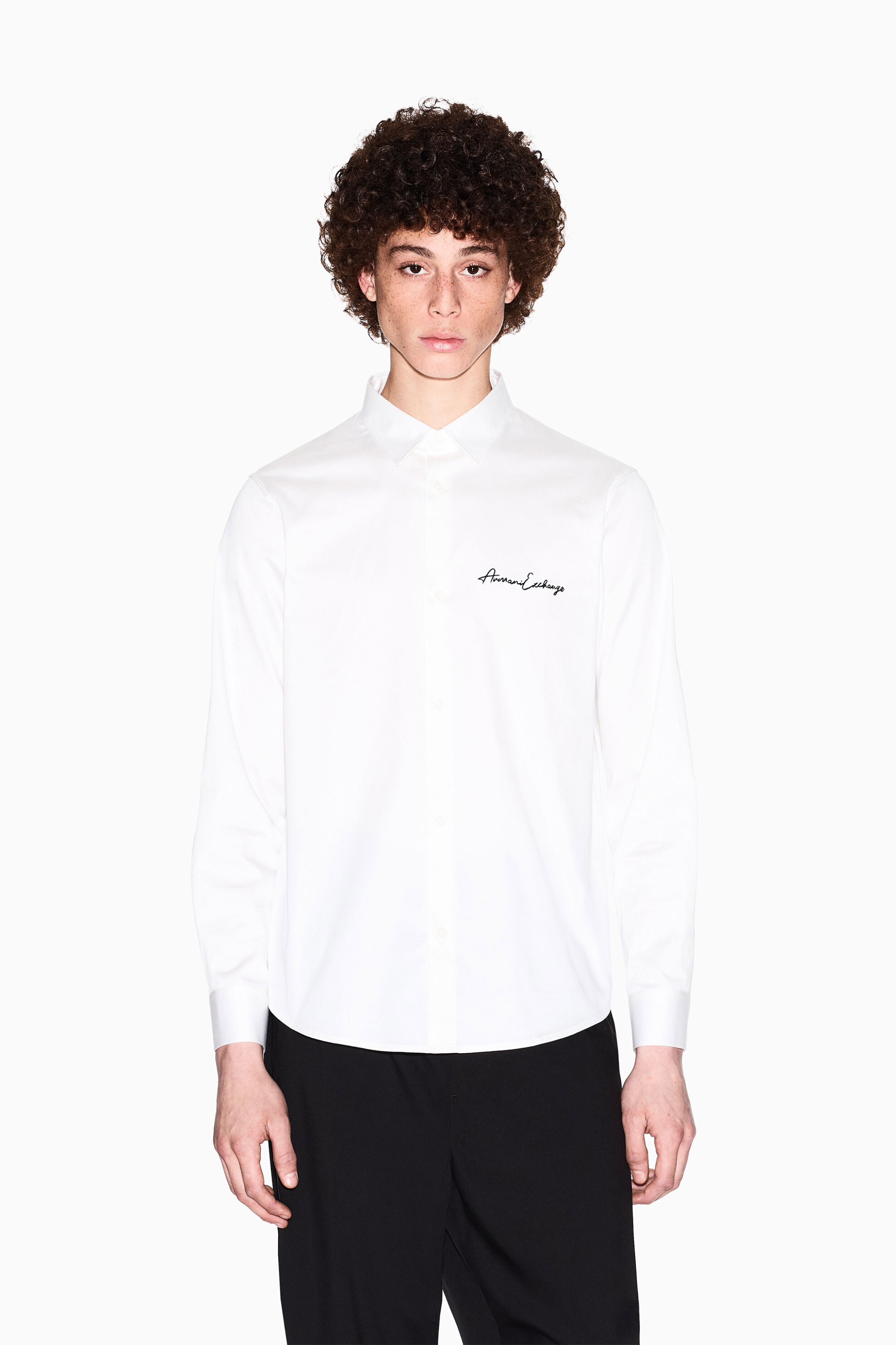 Armani Exchange ανδρικό πουκάμισο με λογότυπο - XM001224AF10192 Λευκό