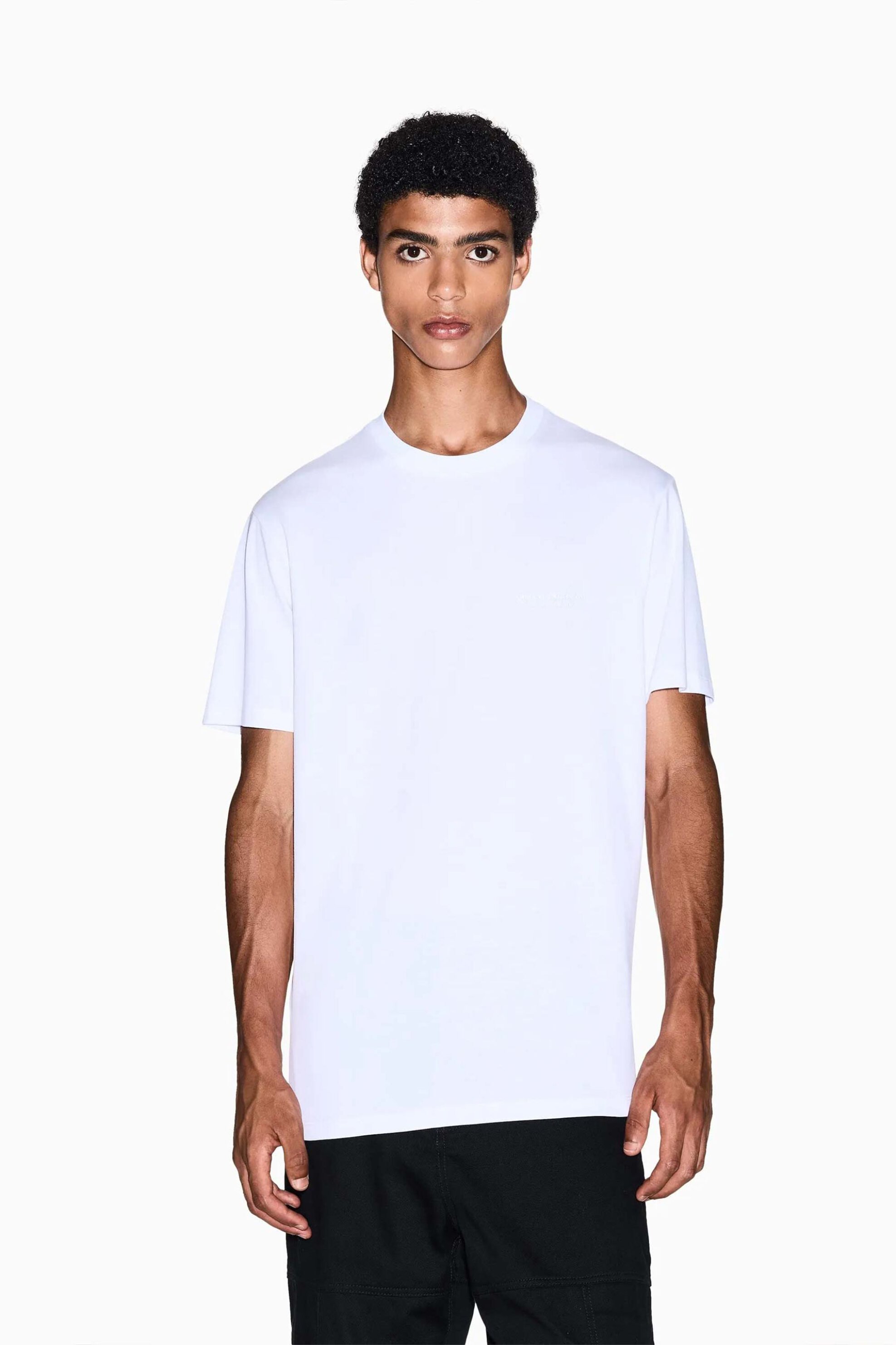 Armani Exchange ανδρικό T-shirt με λογότυπο Regular Fit - XM001281AF10361 Λευκό