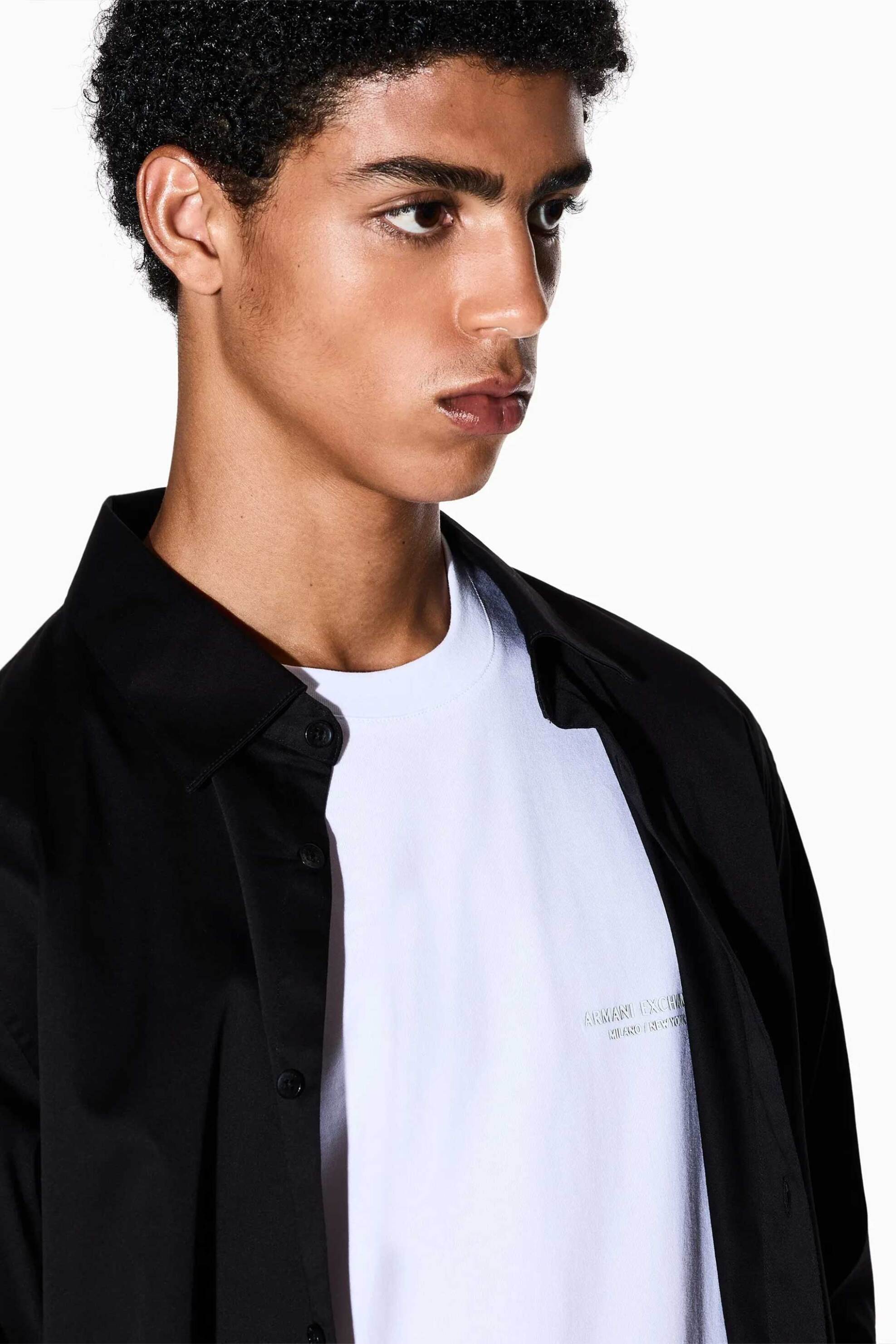 Armani Exchange ανδρικό T-shirt με λογότυπο Regular Fit - XM001281AF10361 Λευκό φωτογραφία
