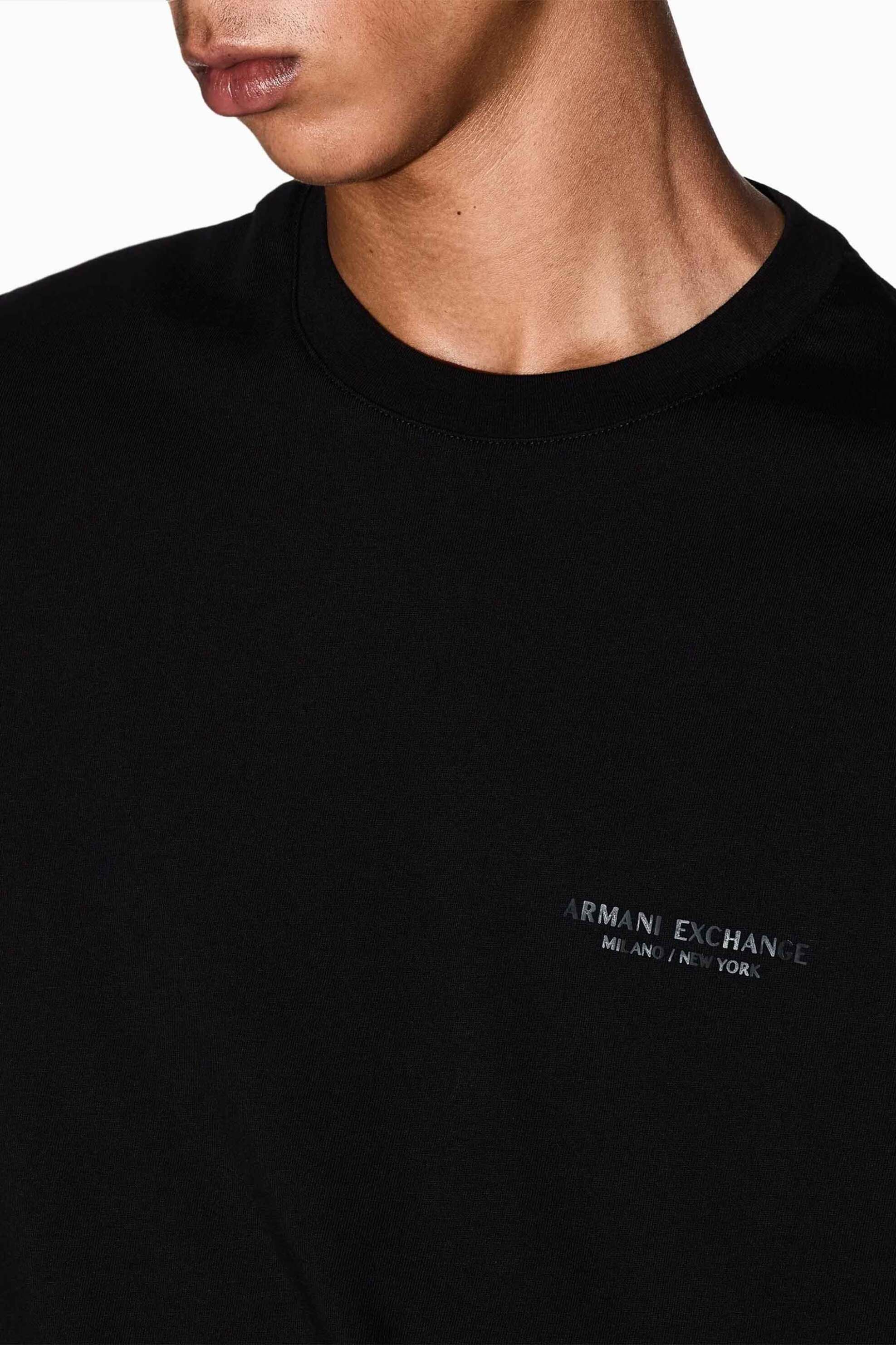 Armani Exchange ανδρικό T-shirt με λογότυπο Regular Fit - XM001281AF10361 Μαύρο φωτογραφία