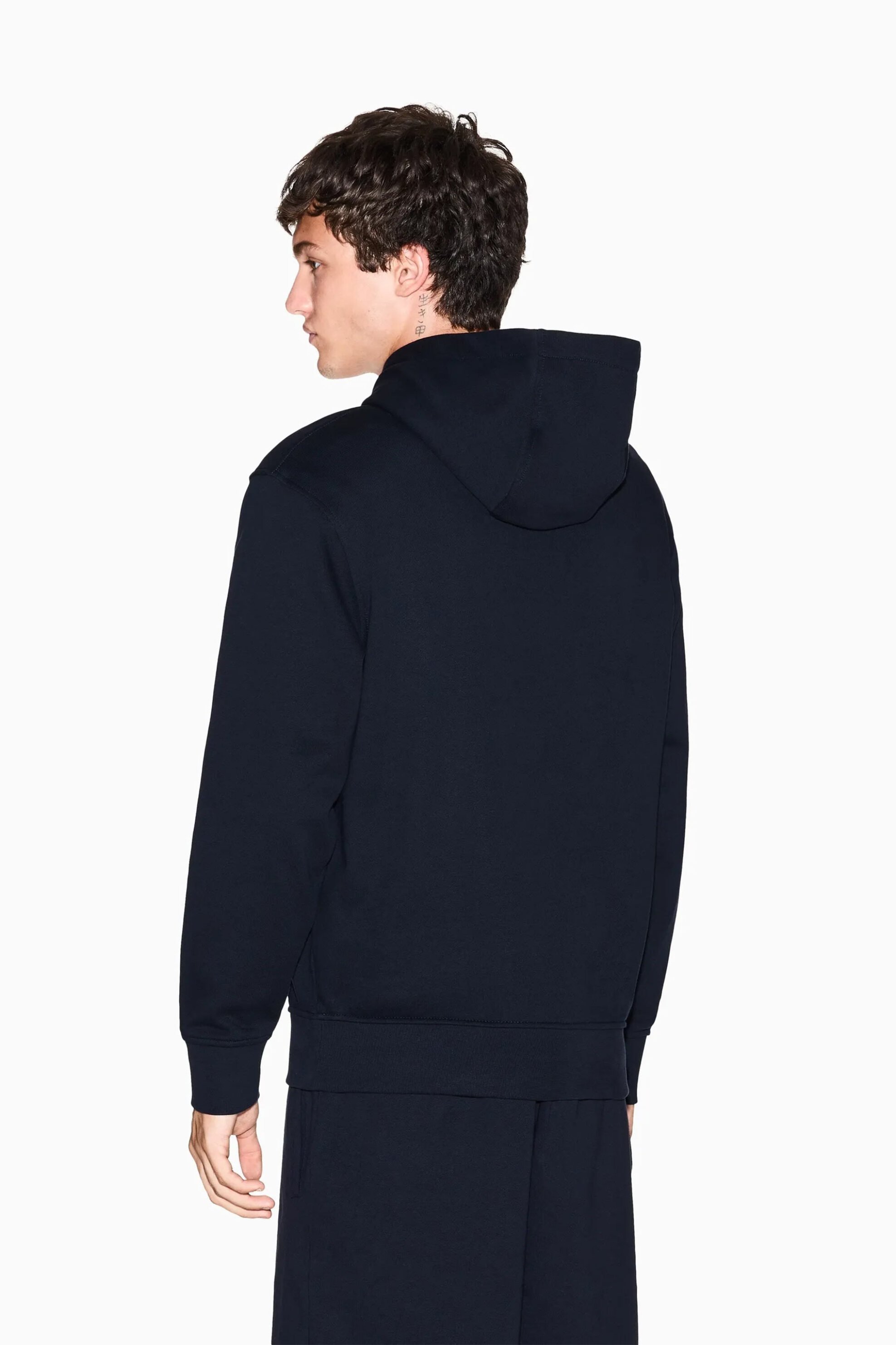 Armani Exchange Ανδρική Μπλούζα Φούτερ με Λογότυπο Και Κουκούλα - Xm001294Af20934 Σκούρο Μπλε