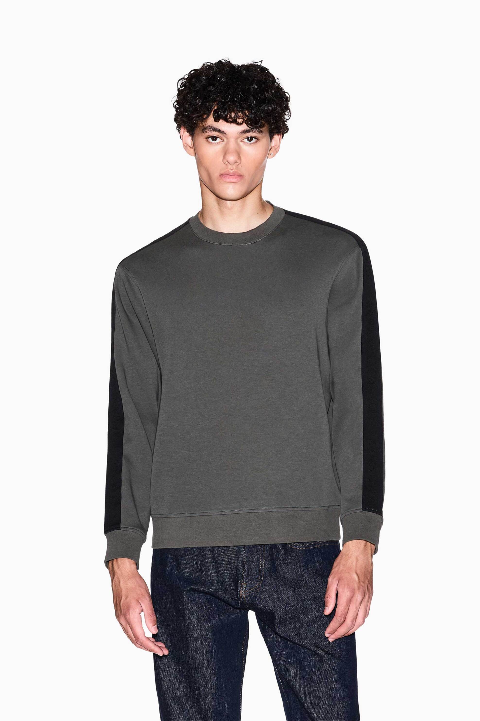 Armani Exchange ανδρική μπλούζα φούτερ Regular Fit - XM001296AF10818 Γκρι Σκούρο