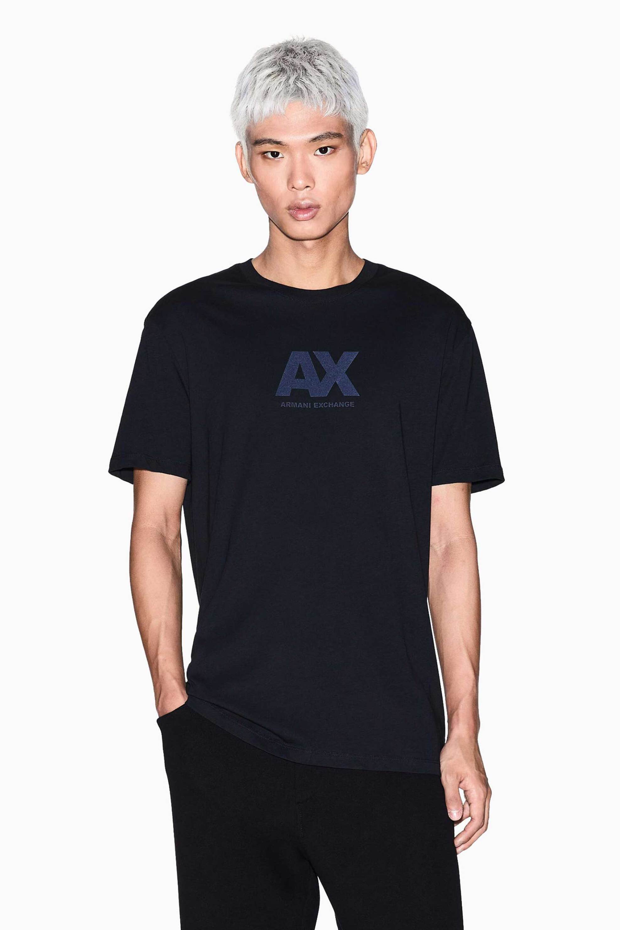 Armani Exchange ανδρικό T-shirt με λογότυπο Regular Fit - XM001403AF16432 Μαύρο