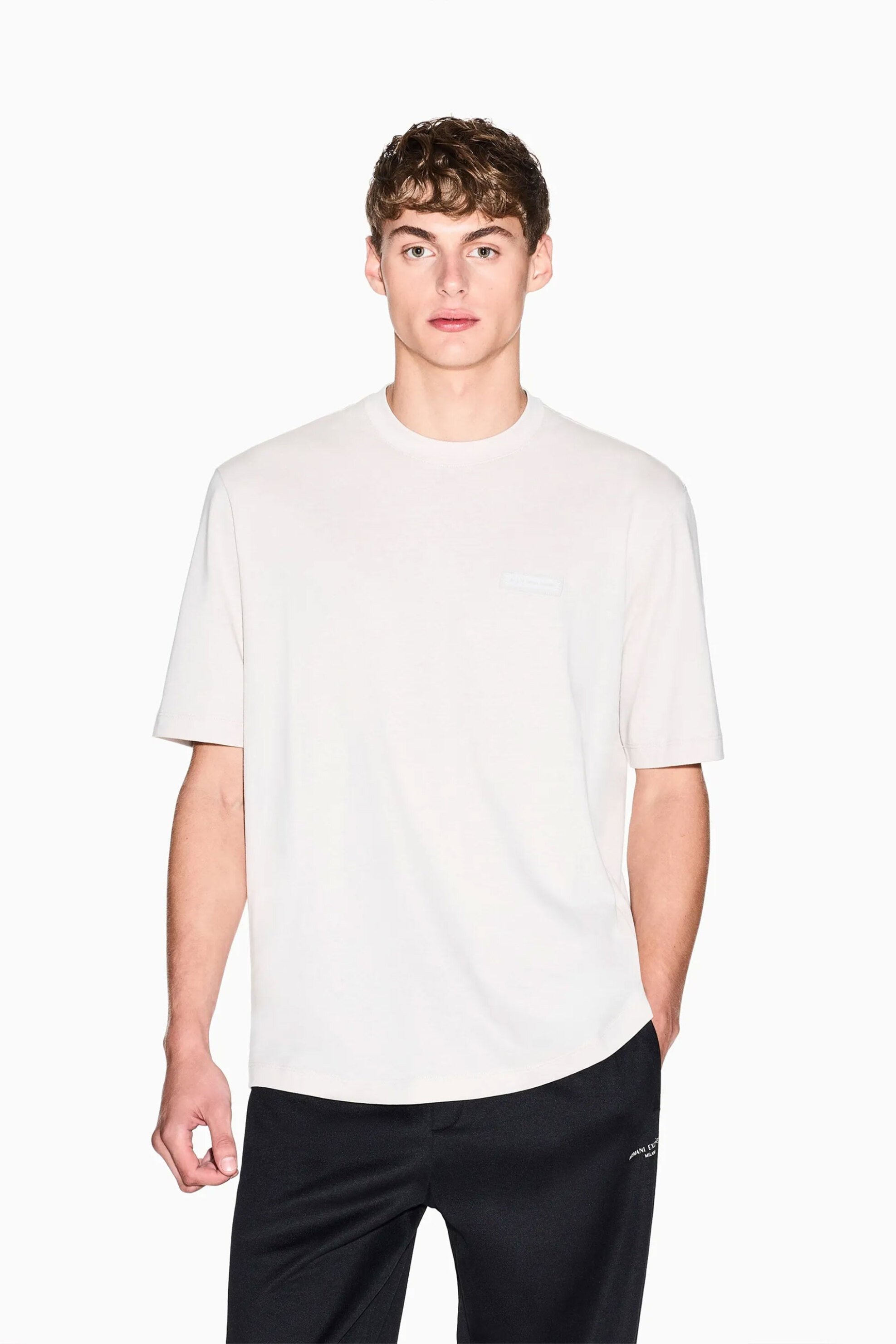 ARMANI EXCHANGE Armani Exchange ανδρικό T-shirt μονόχωμο με logo patch - XM001426AF10362 Λευκό