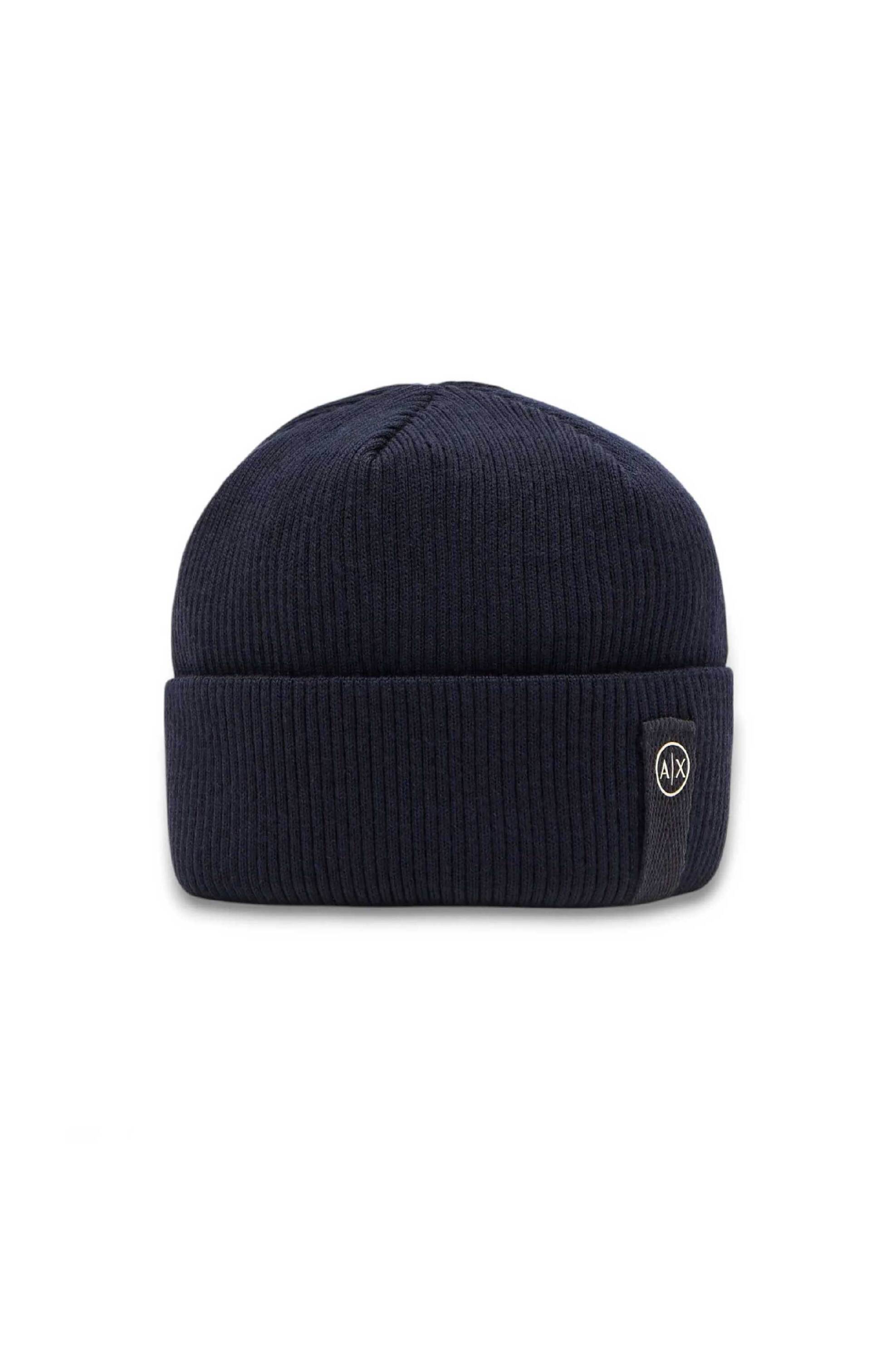 Armani Exchange ανδρικό ribbed σκούφος - XM001532AF10348 Μπλε Σκούρο