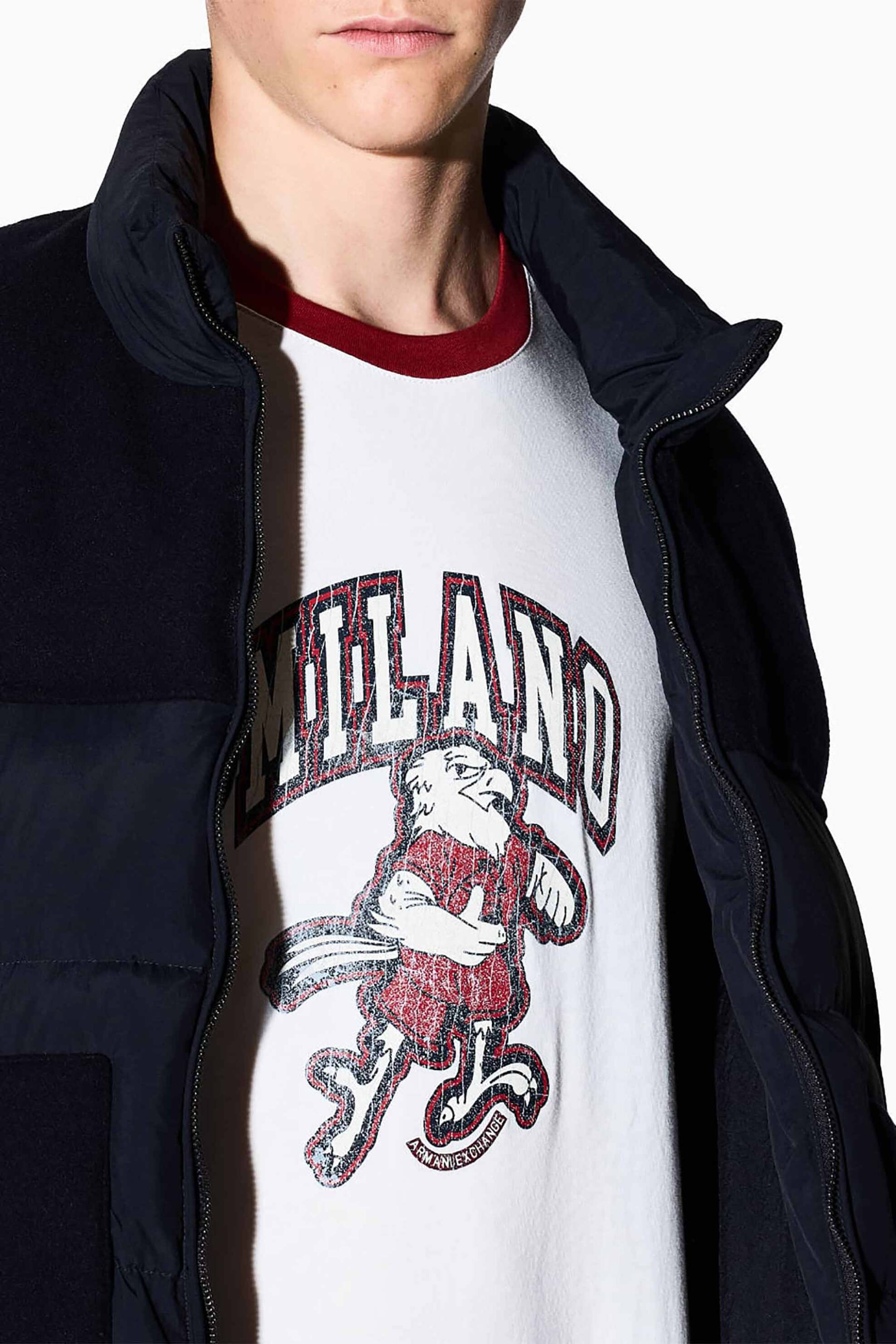 Armani Exchange ανδρικό T-shirt με logo print - XM001903AF10362 Λευκό φωτογραφία