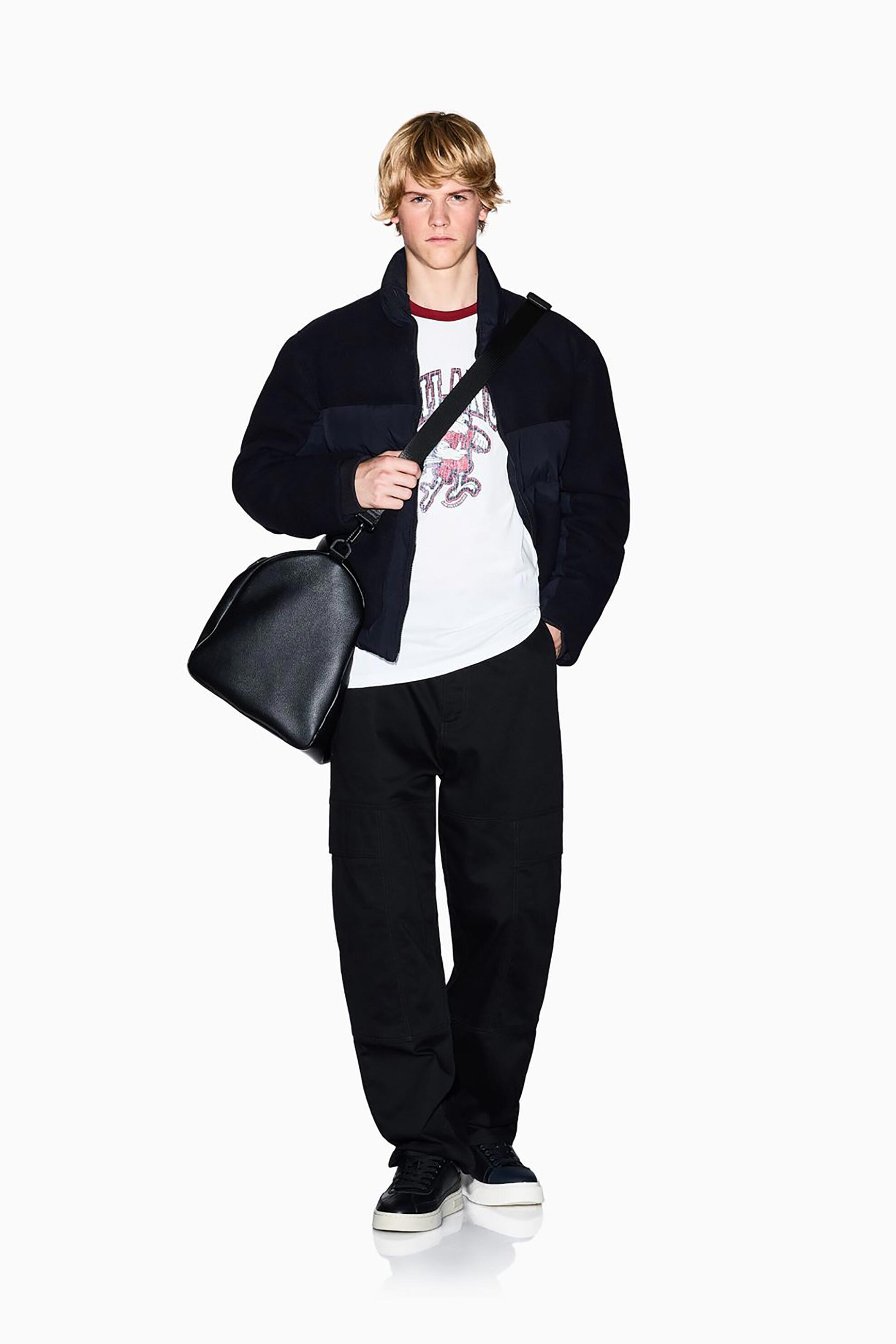 Armani Exchange ανδρικό T-shirt με logo print - XM001903AF10362 Λευκό φωτογραφία