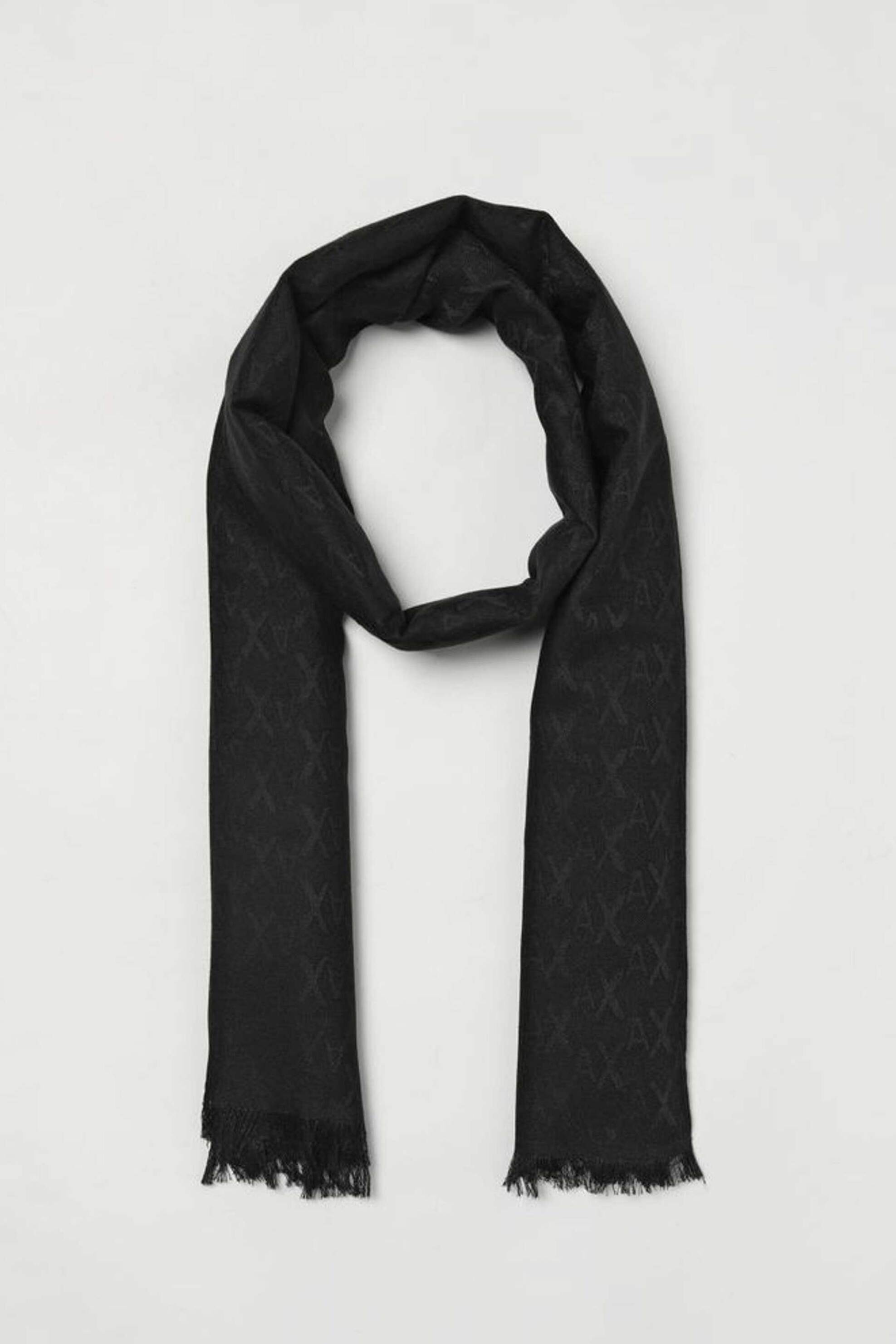 Armani Exchange ανδρικό κασκόλ με all-over print - XM002019AF19835 Μαύρο