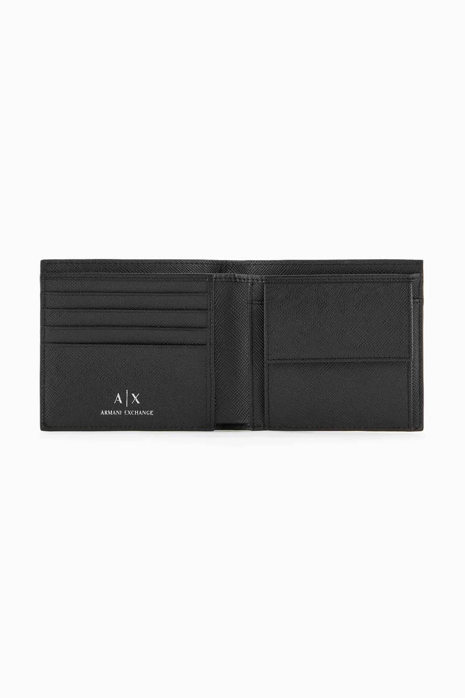 Armani Exchange Ανδρικό Δερμάτινο Πορτοφόλι με Μεταλλικό Λογότυπο - Xm000167Af12702 Μαύρο