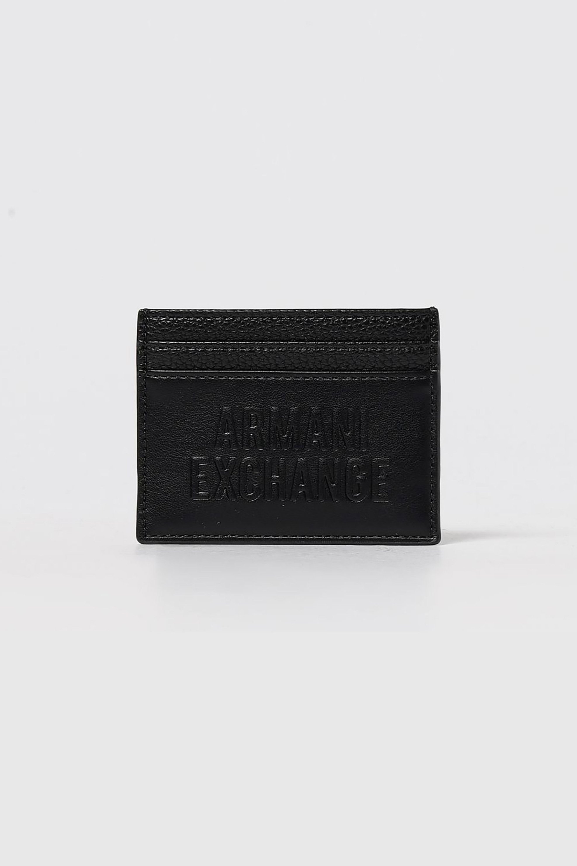 ARMANI EXCHANGE Armani Exchange ανδρική θήκη για κάρτες με ανάγλυφολογότυπο - XM000169AF17211 Μαύρο
