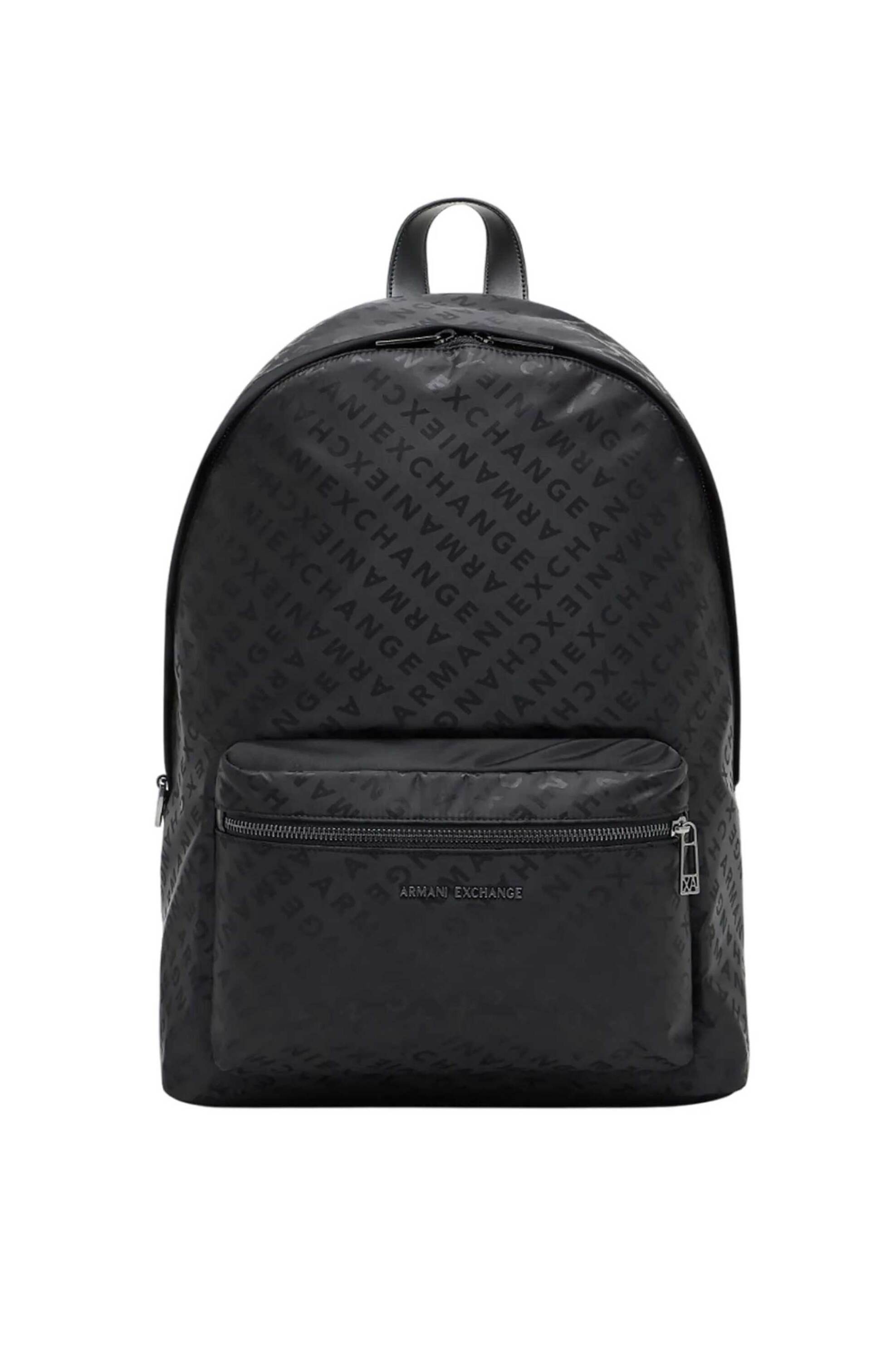 Armani Exchange ανδρικό backpack faux leather με μεταλλικό λογότυπο - XM001611AF17208 Μαύρο
