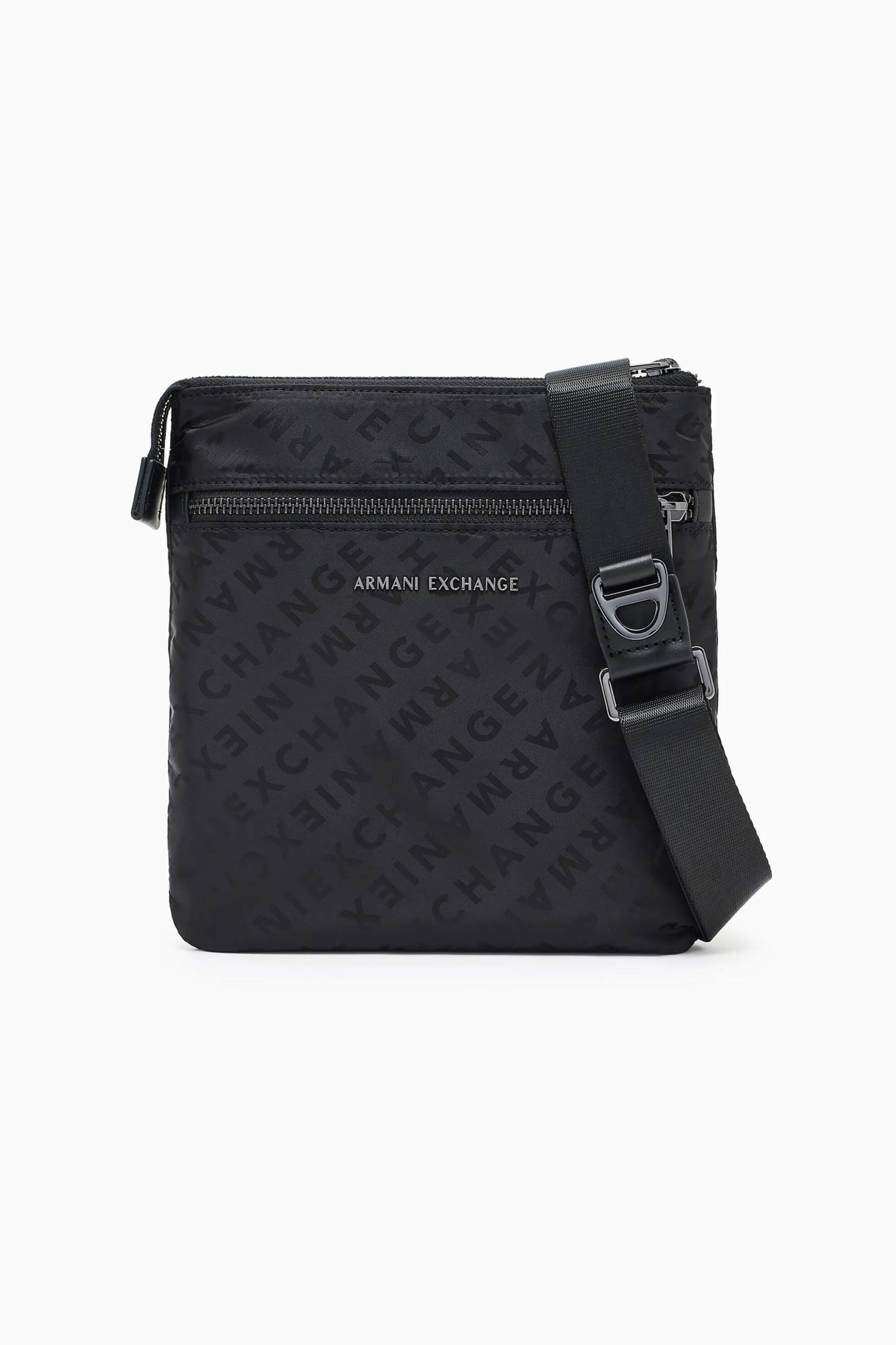 Armani Exchange ανδρικό τσαντάκι ώμου με all-over print - XM001612AF17208 Μαύρο