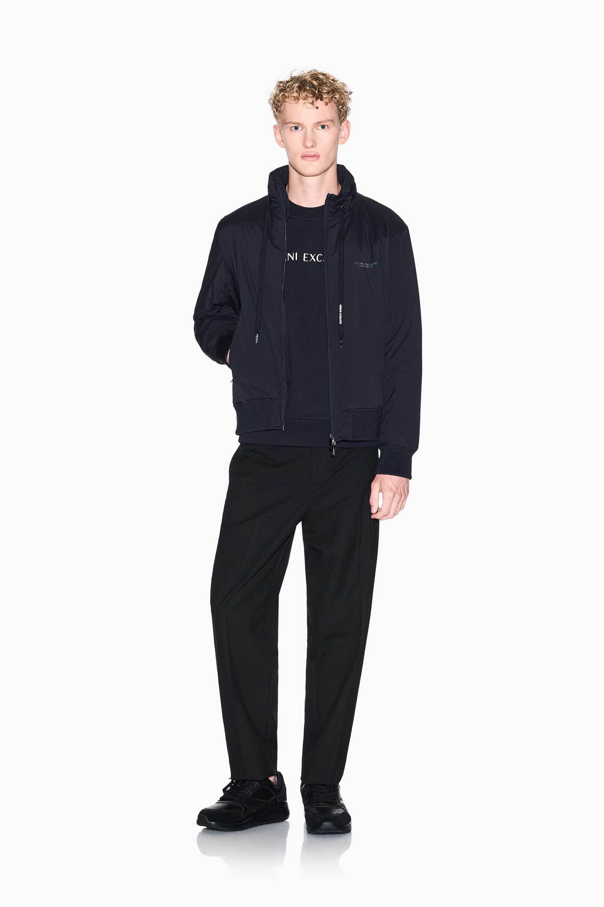 Armani Exchange ανδρικό παντελόνι μονόχρωμο Regular Straight Fit - XM001207AF16678 Μαύρο