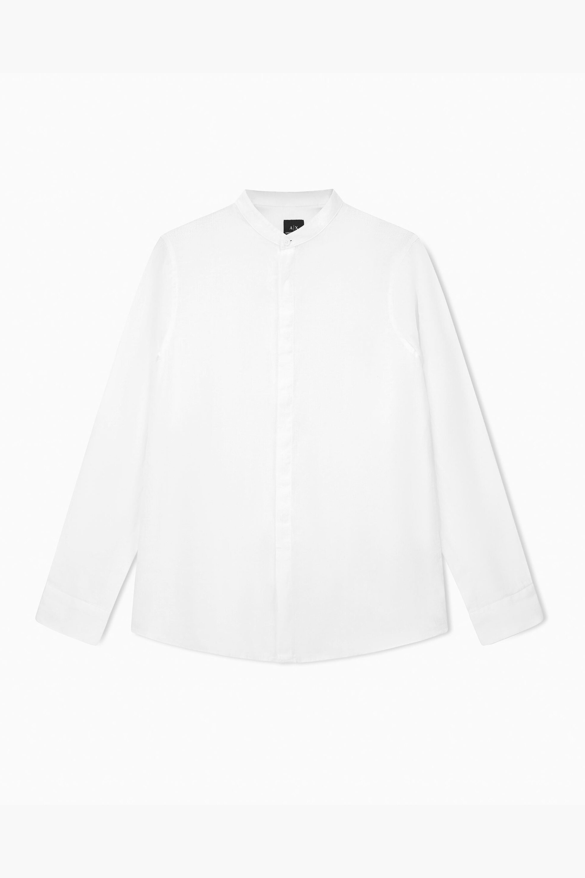 Armani Exchange Ανδρικό Λινό Πουκάμισο με Μάο Γιακά - Xm001222Af14619 Λευκό