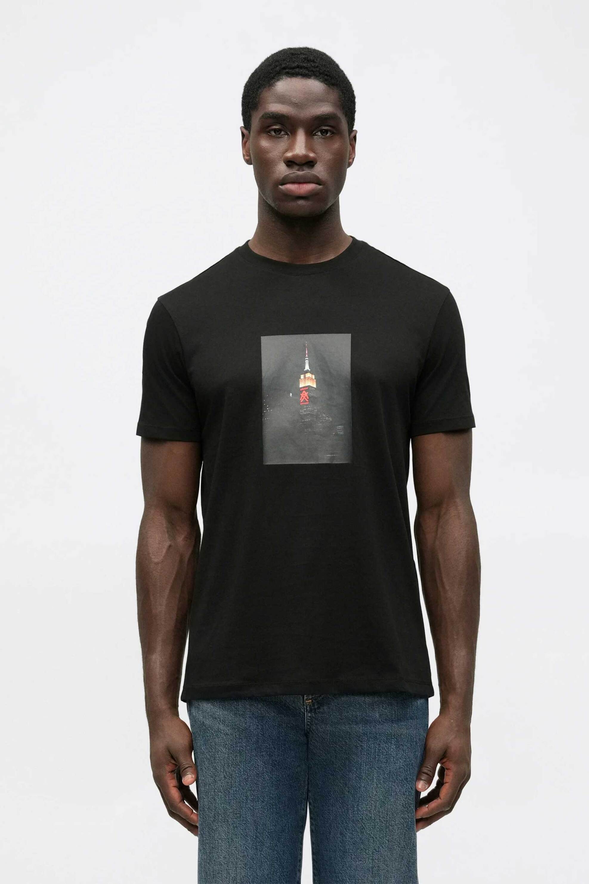 Armani Exchange ανδρικό T-shirt με graphic logo print Regular Fit - XM002214AF10356 Μαύρο