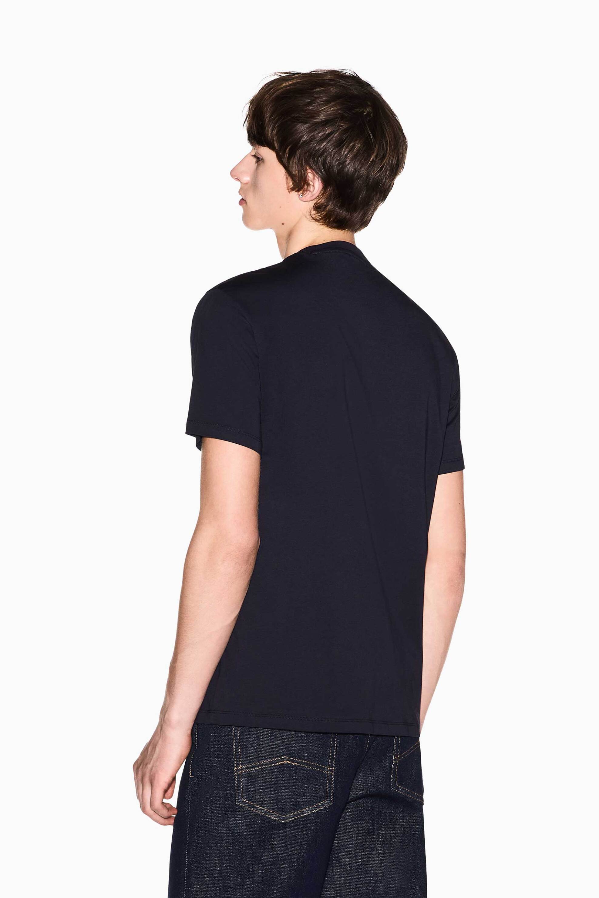 Armani Exchange Ανδρικό T-Shirt με Logo Patch Slim Fit - Xm002471Af10356 Σκούρο Μπλε