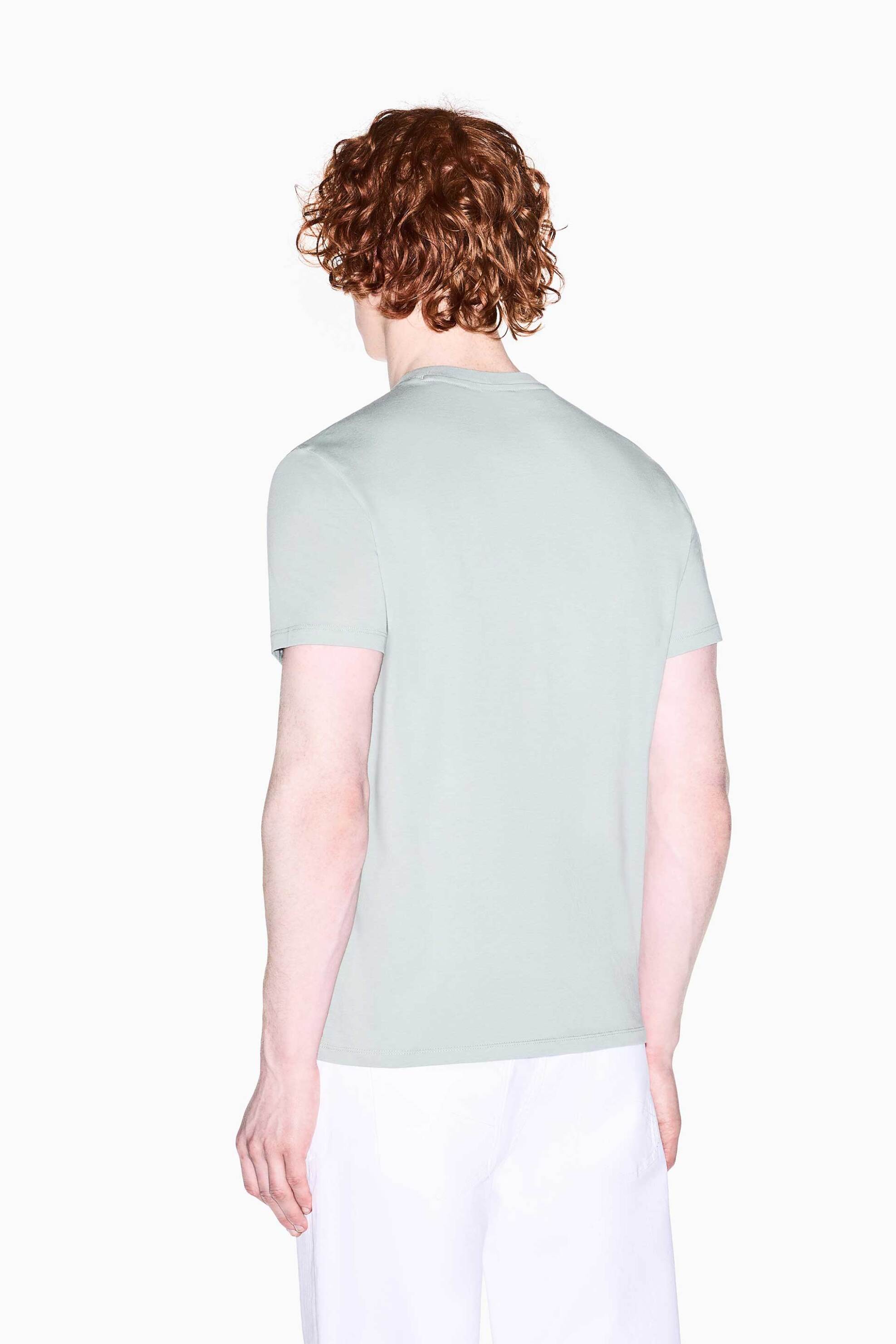 Armani Exchange Ανδρικό T-Shirt με Logo Print Slim Fit - Xm002683Af10356 Πράσινο Μέντας