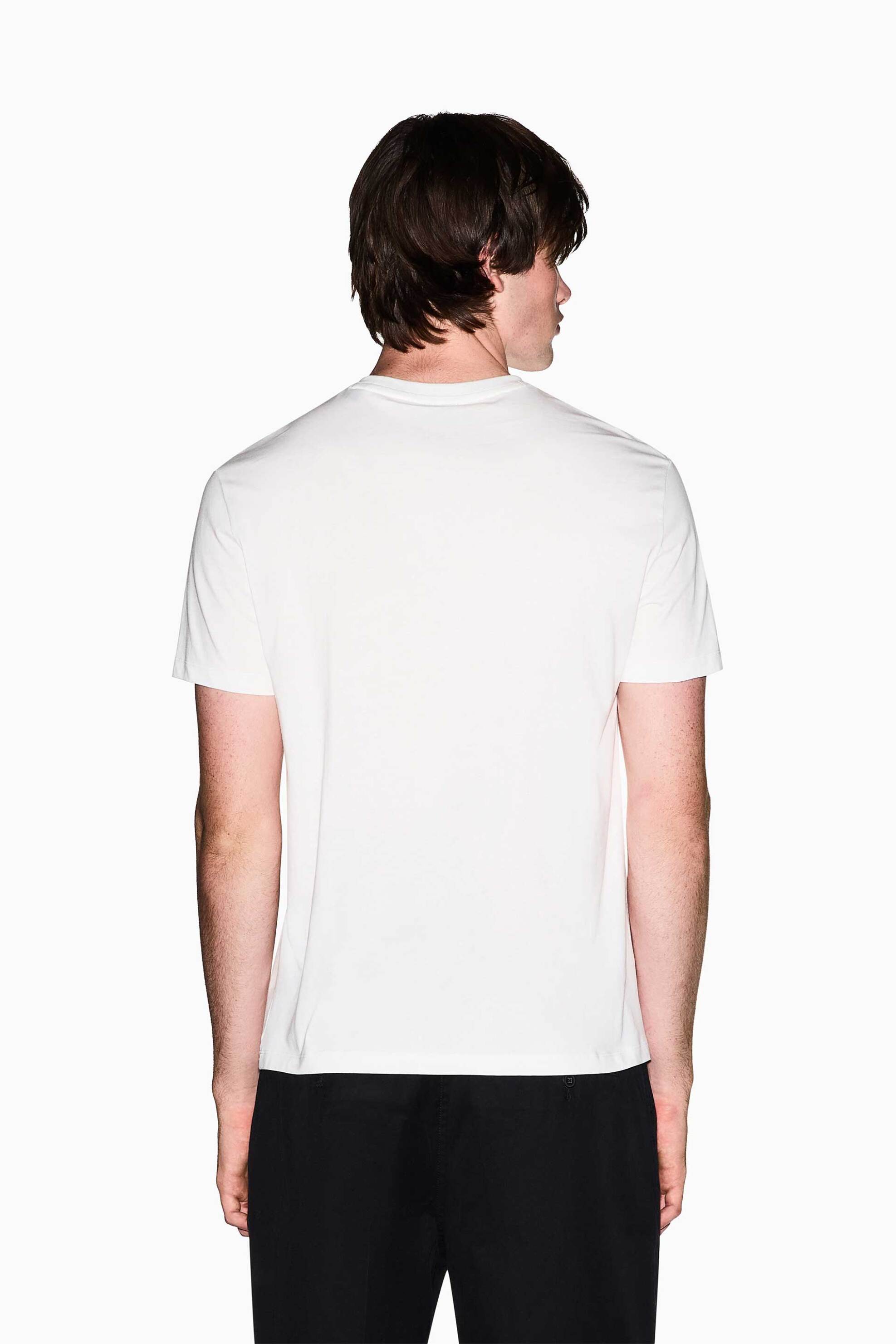 Armani Exchange Ανδρικό T-Shirt με Logo Print Slim Fit - Xm002779Af10358 Λευκό