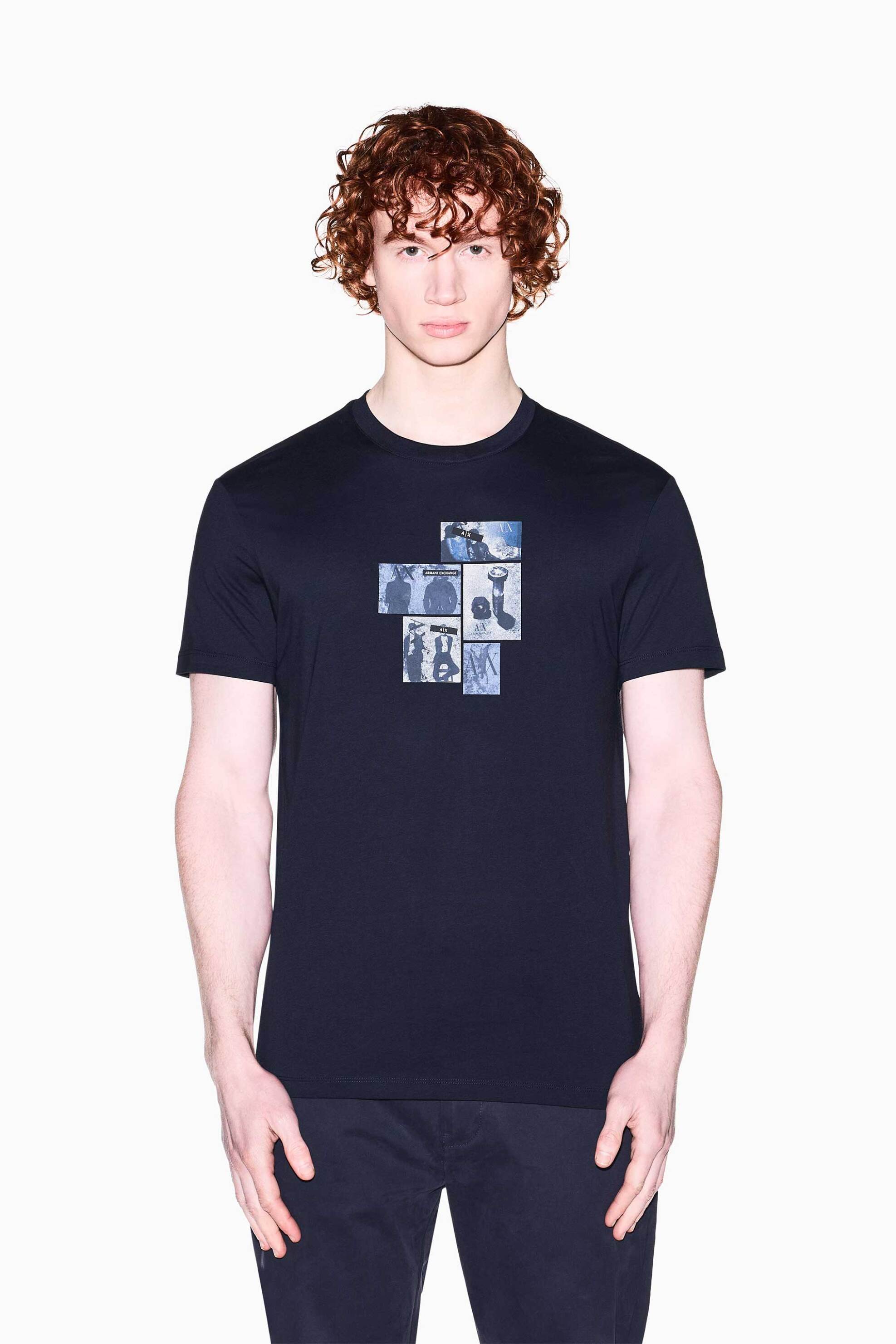 Armani Exchange ανδρικό T-shirt με graphic print Regular Fit - XM002780AF10358 Σκούρο Μπλε
