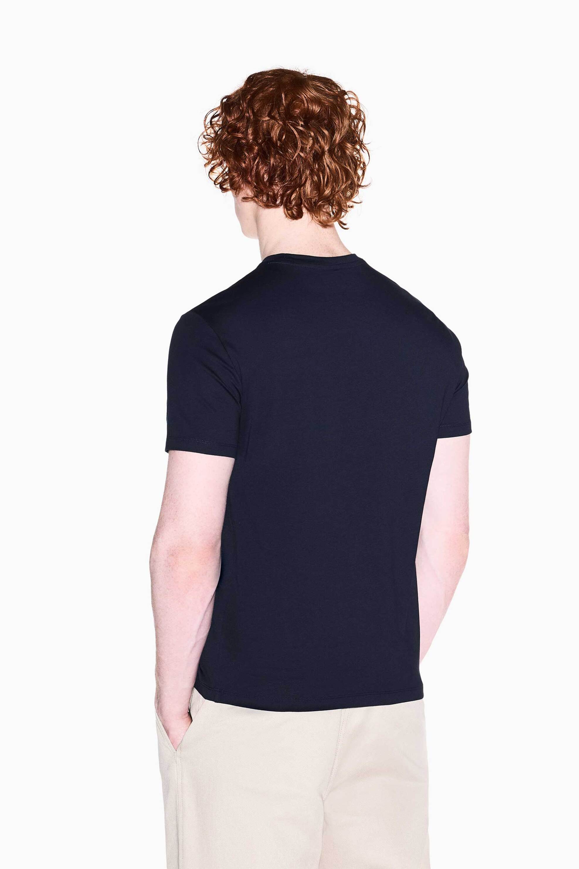 Armani Exchange Ανδρικό T-Shirt με Κεντημένο Λογότυπο Slim Fit - Xm002785Af10358 Σκούρο Μπλε
