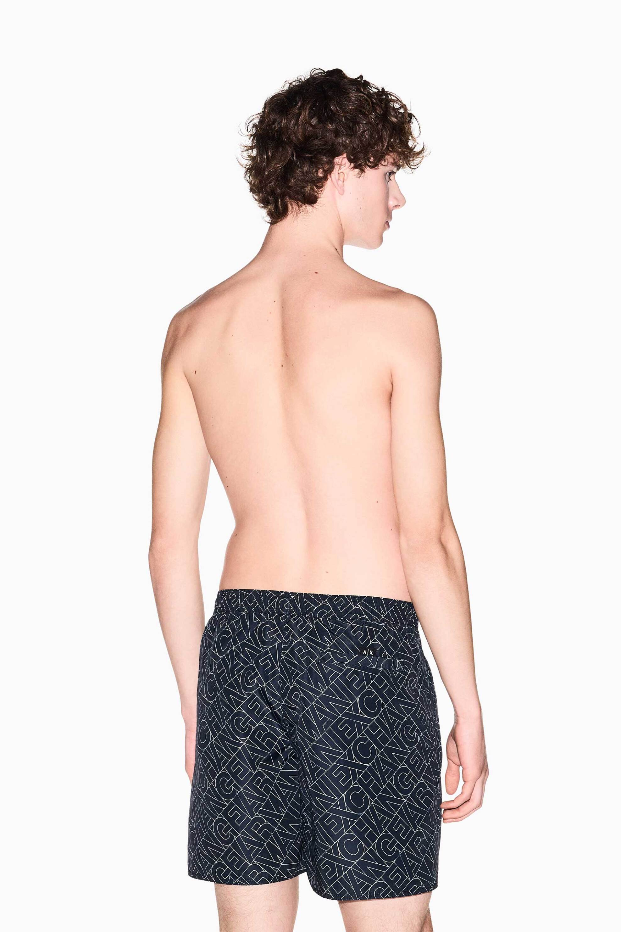 Armani Exchange ανδρικό μαγιό σορτς με all-over logo print - XM000832AF24685 Μαύρο φωτογραφία