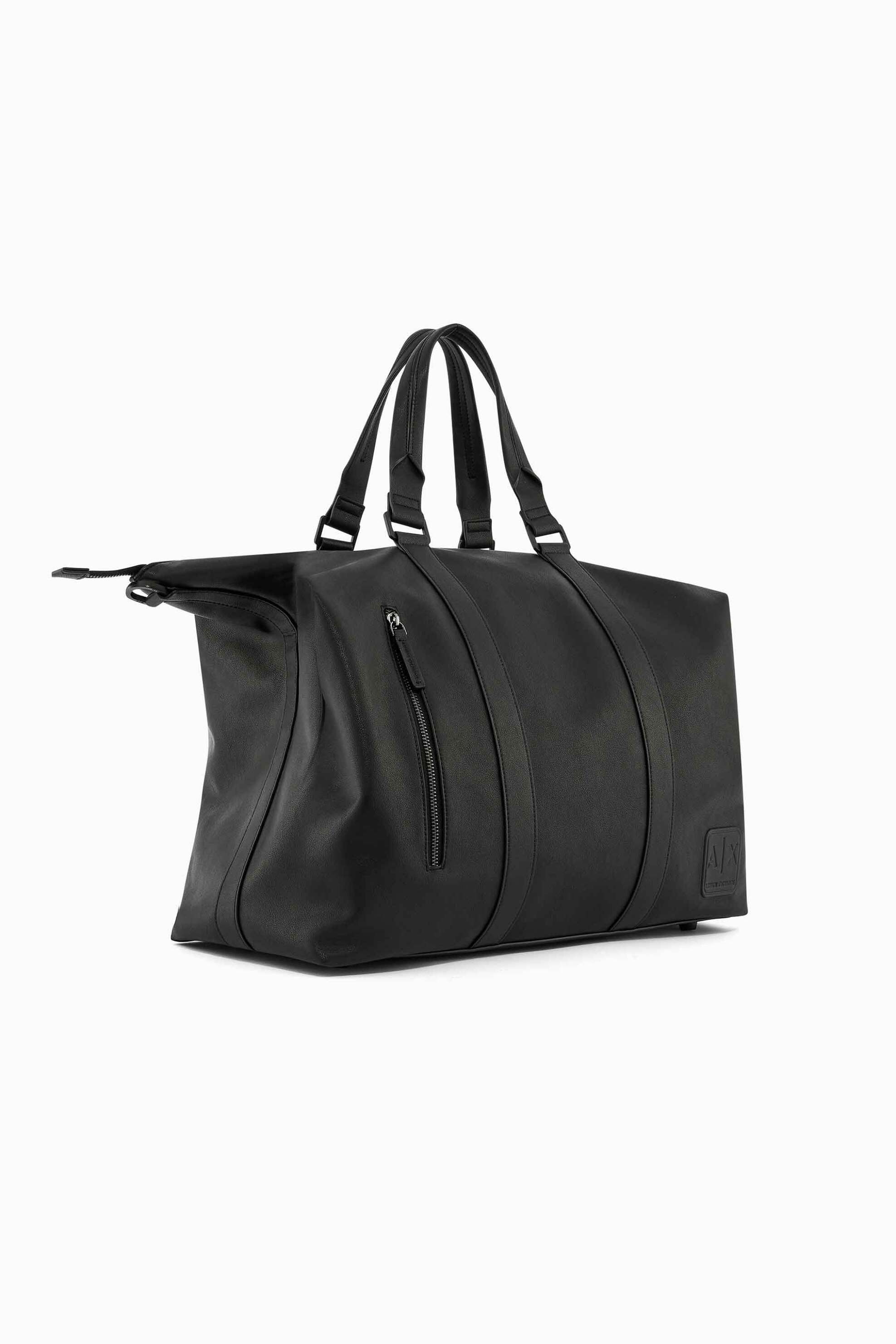 Armani Exchange ανδρική τσάντα χειρός με logo patch - XM002603AF22653 Μαύρο φωτογραφία