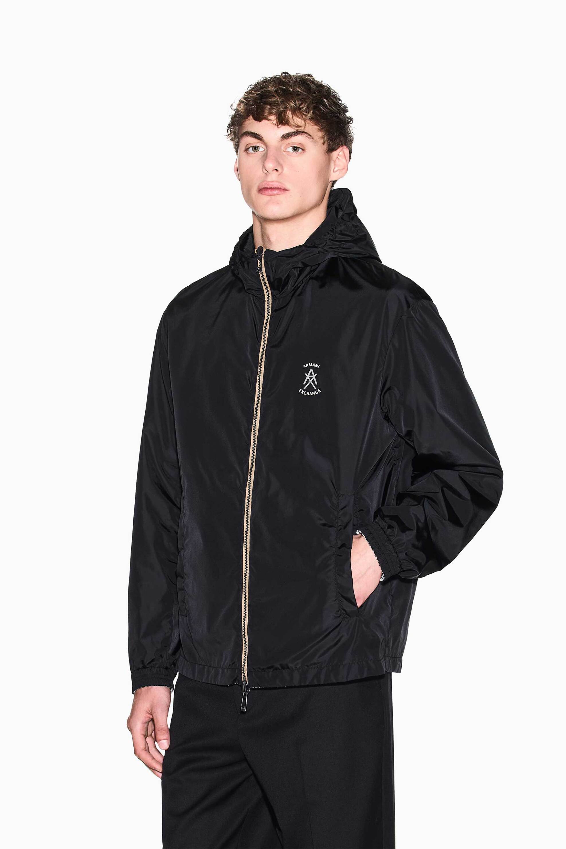 Armani Exchange ανδρικό jacket διπλής όψης με κουκούλα Regular Fit - XM001830AF18579 Ασπρόμαυρο φωτογραφία