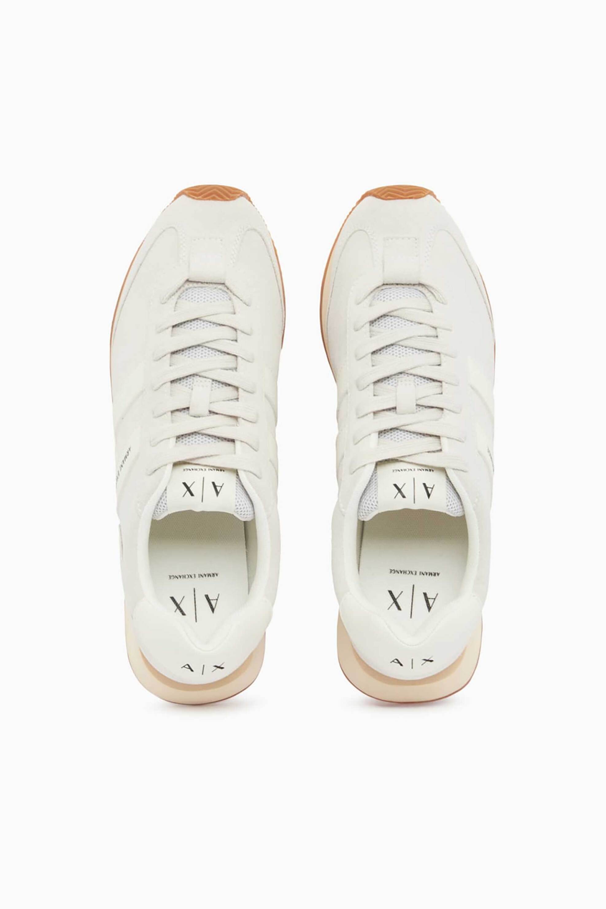 Armani Exchange Ανδρικά Suede Sneakers με Λογότυπο - Xm002689Af17447 Υπόλευκο
