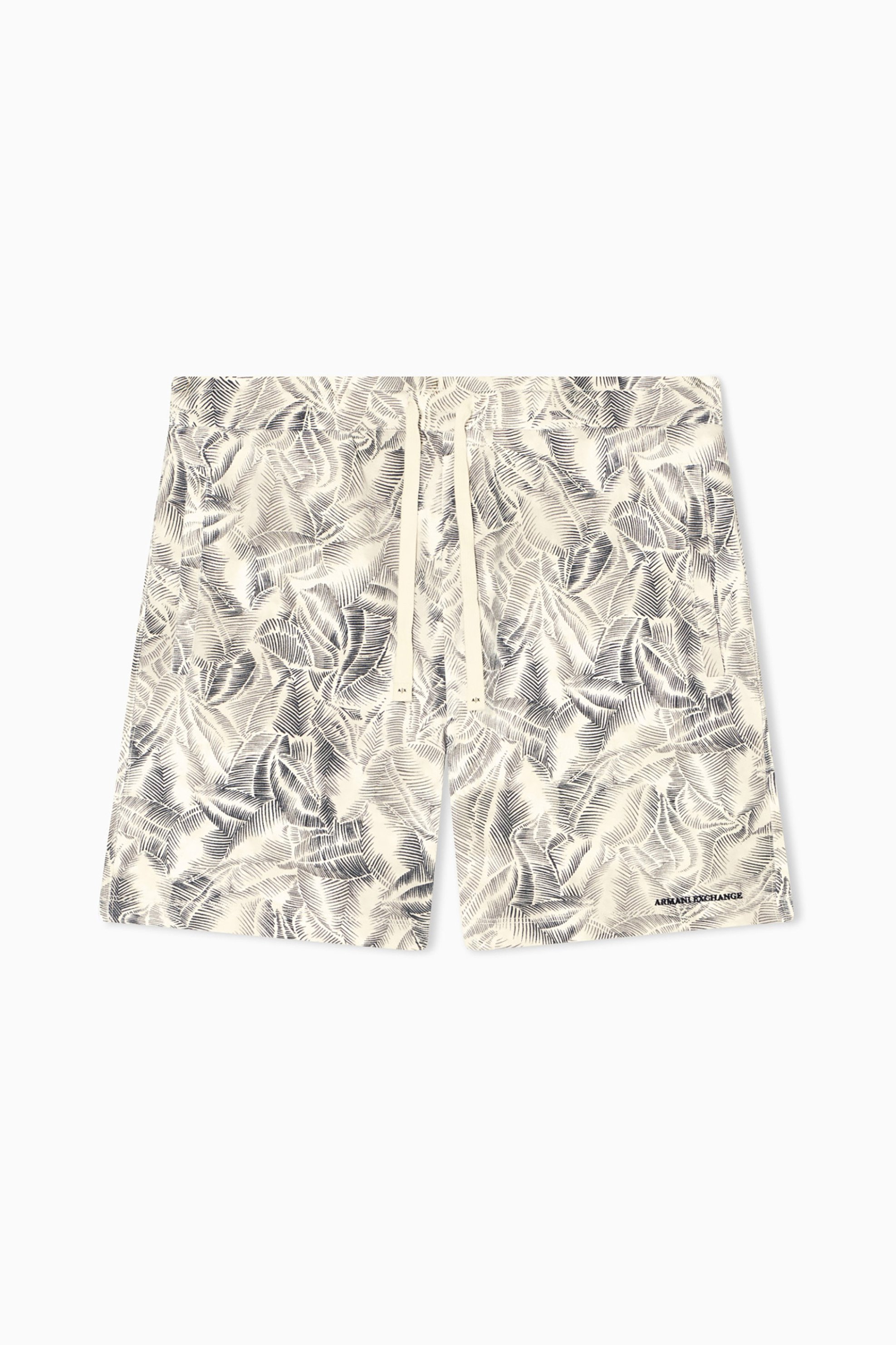 Armani Exchange Ανδρική Βερμούδα με Ελαστική Μέση Και All-Over Print Relaxed Fit - Xm002384Af24635 Μπεζ