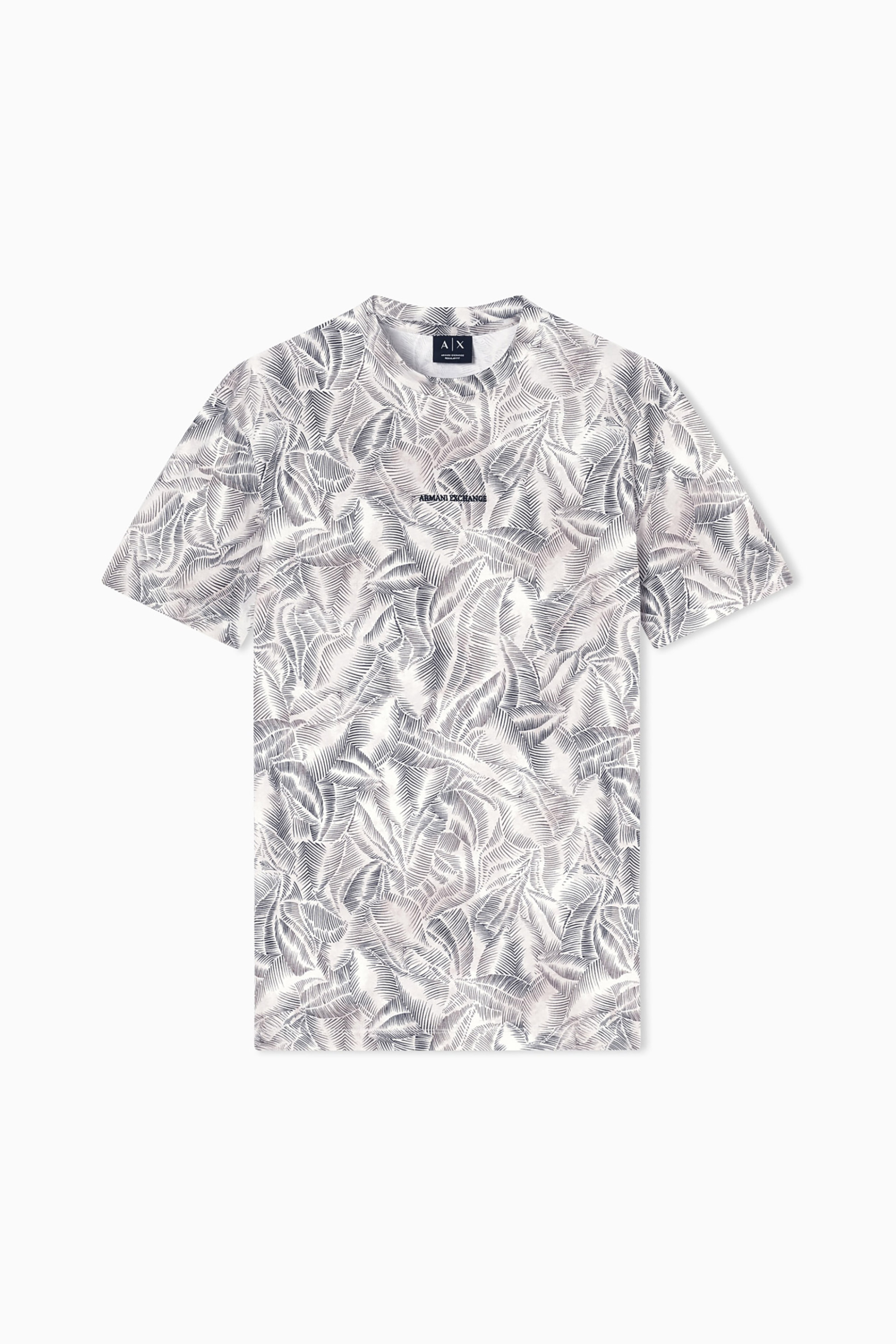 Armani Exchange Ανδρικό T-Shirt με All-Over Print Και Κεντημένο Λογότυπο Regular Fit - Xm002502Af10358 Μπεζ
