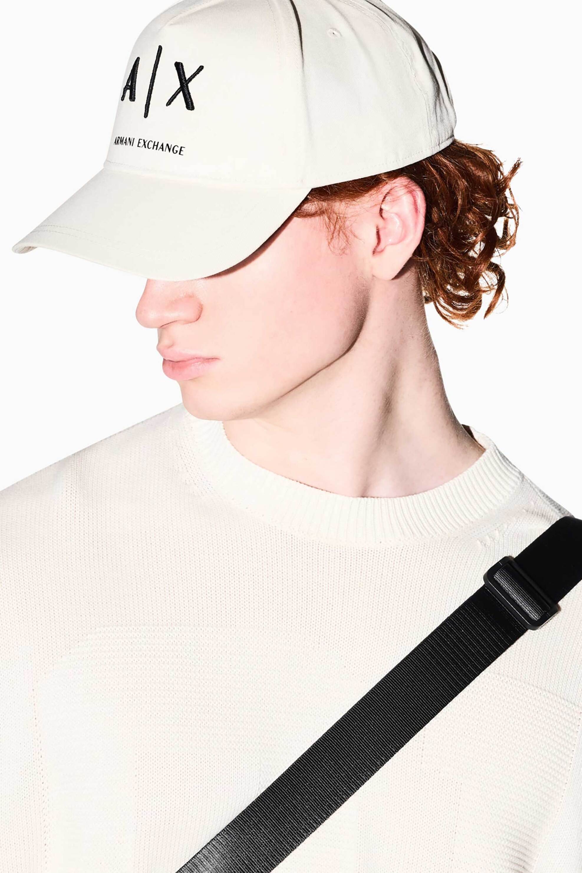 Armani Exchange Ανδρικό Καπέλο με Ανάγλυφο Λογότυπο - Xm002696Af15502 Μπεζ