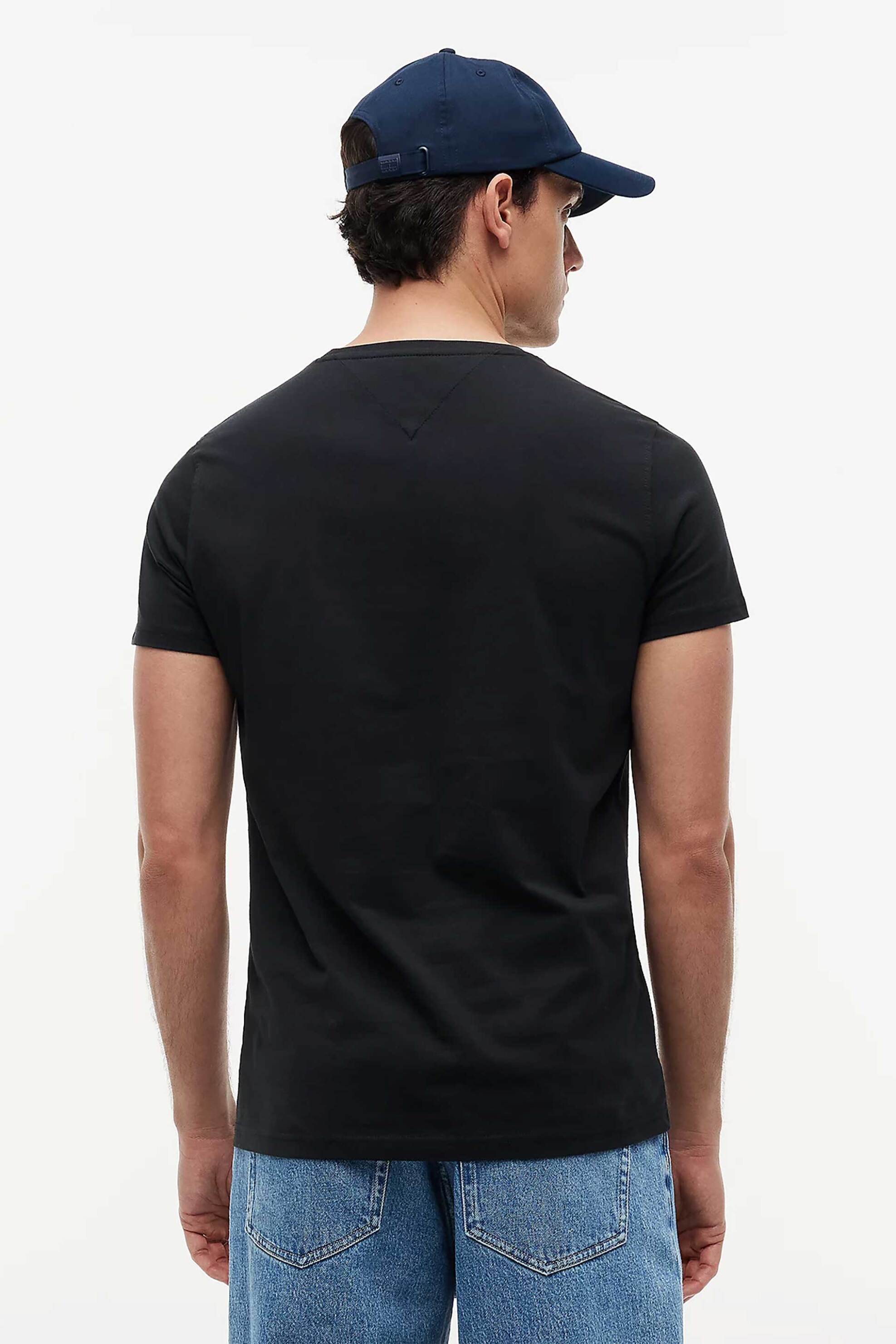 Tommy Jeans Ανδρικό T-Shirt με Κεντημένο Λογότυπο Extra Slim Fit - Dm0Dm04411 Μαύρο