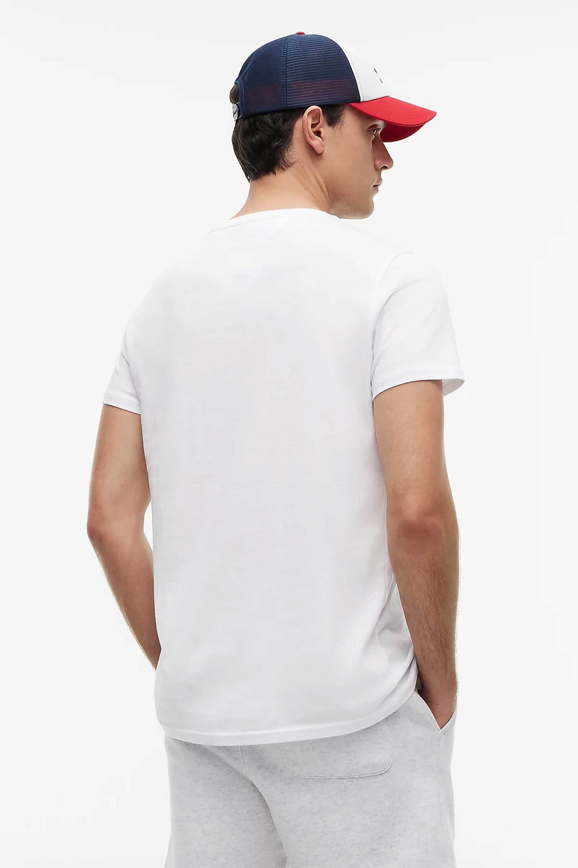 Tommy Jeans Ανδρικό T-Shirt με Κεντημένο Λογότυπο Extra Slim Fit - Dm0Dm04411 Λευκό