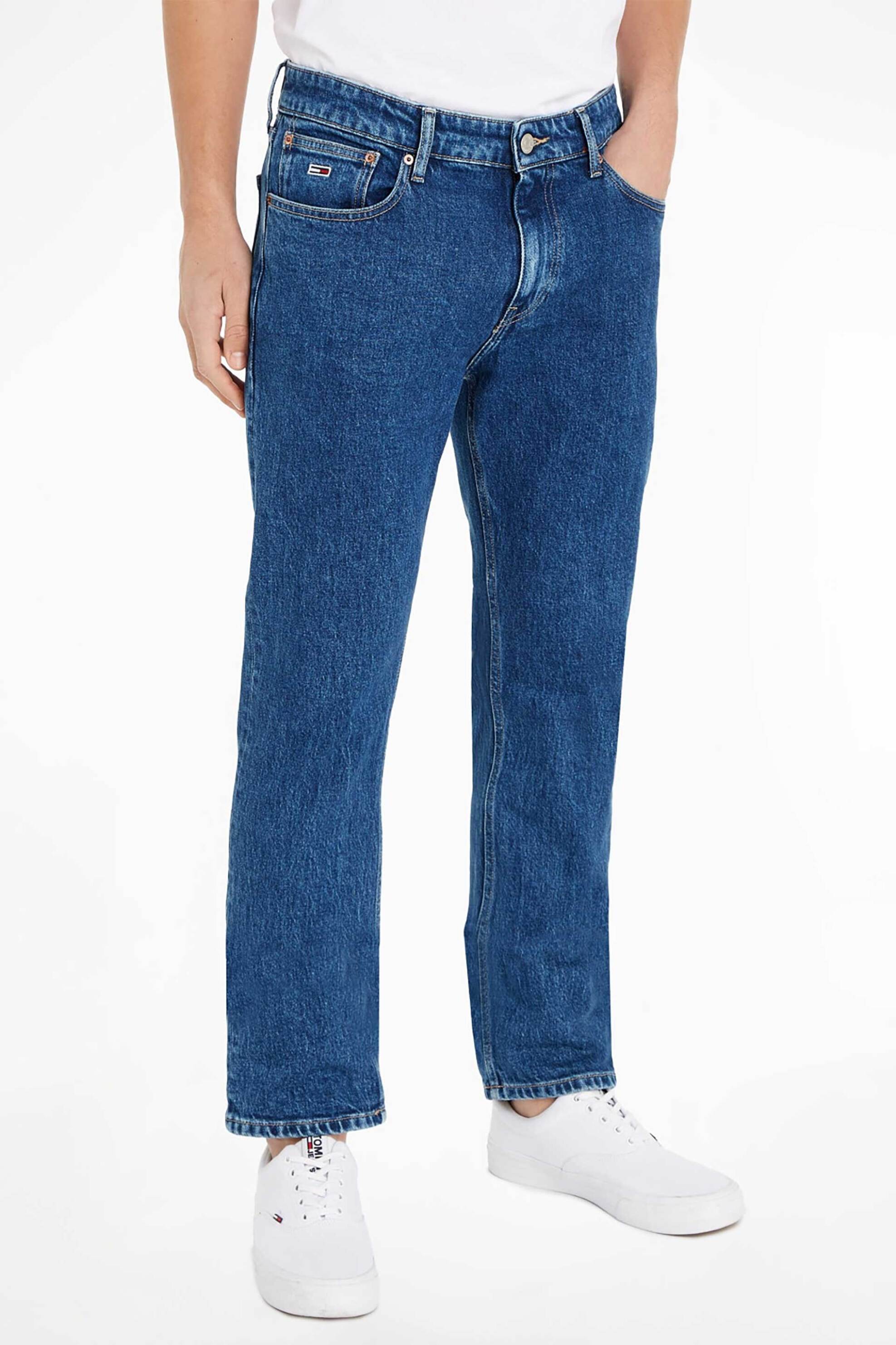 Tommy Jeans ανδρικό τζιν παντελόνι πεντάτσεπο Regular Fit ''Ryan'' - DM0DM17397 Denim Blue