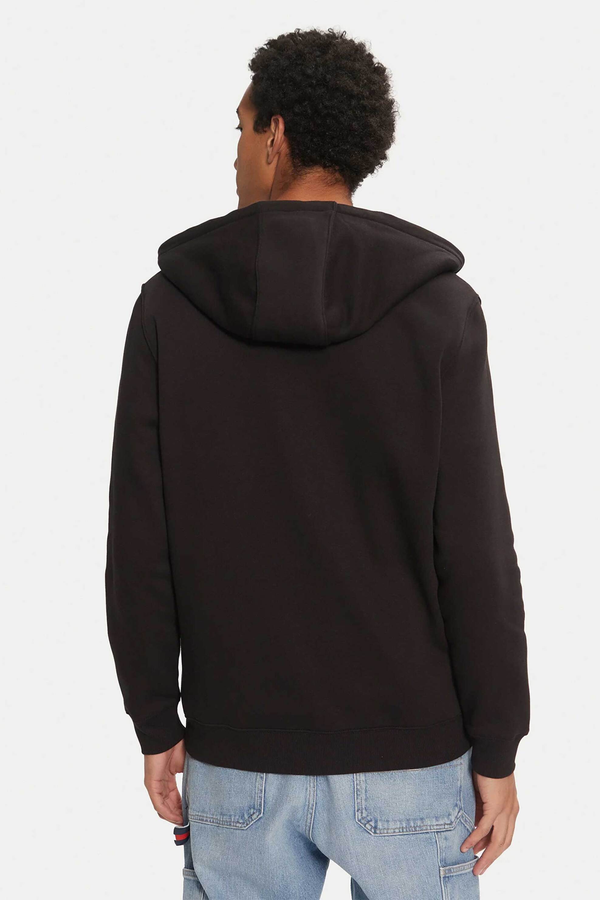 Tommy Jeans Ανδρική Ζακέτα Φούτερ με Κουκούλα Και Λογότυπο Regular Fit - Dm0Dm20743 Μαύρο